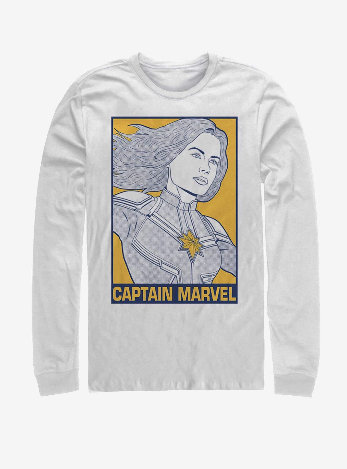 Marvel Avengers: Endgame Pop Captain Marvel Long-Sleeve T-Shirt, WHITE, hi-res