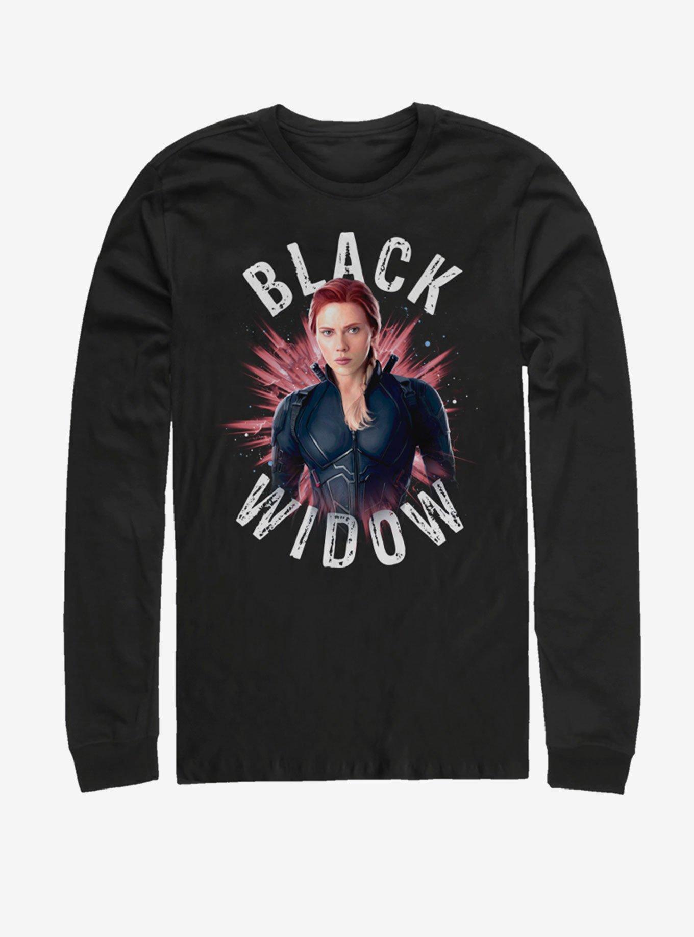 Marvel Avengers: Endgame Black Widow Burst Long-Sleeve T-Shirt, BLACK, hi-res
