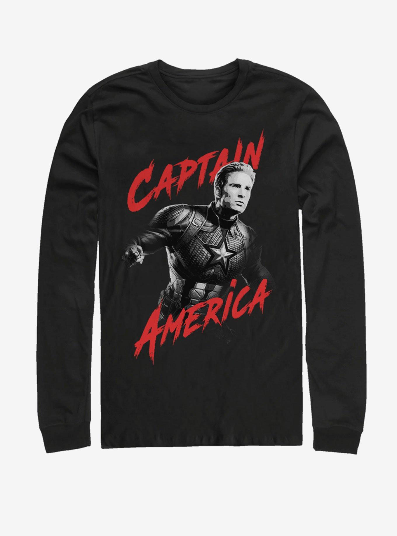 Marvel Avengers: Endgame High Contrast America Long-Sleeve T-Shirt, BLACK, hi-res