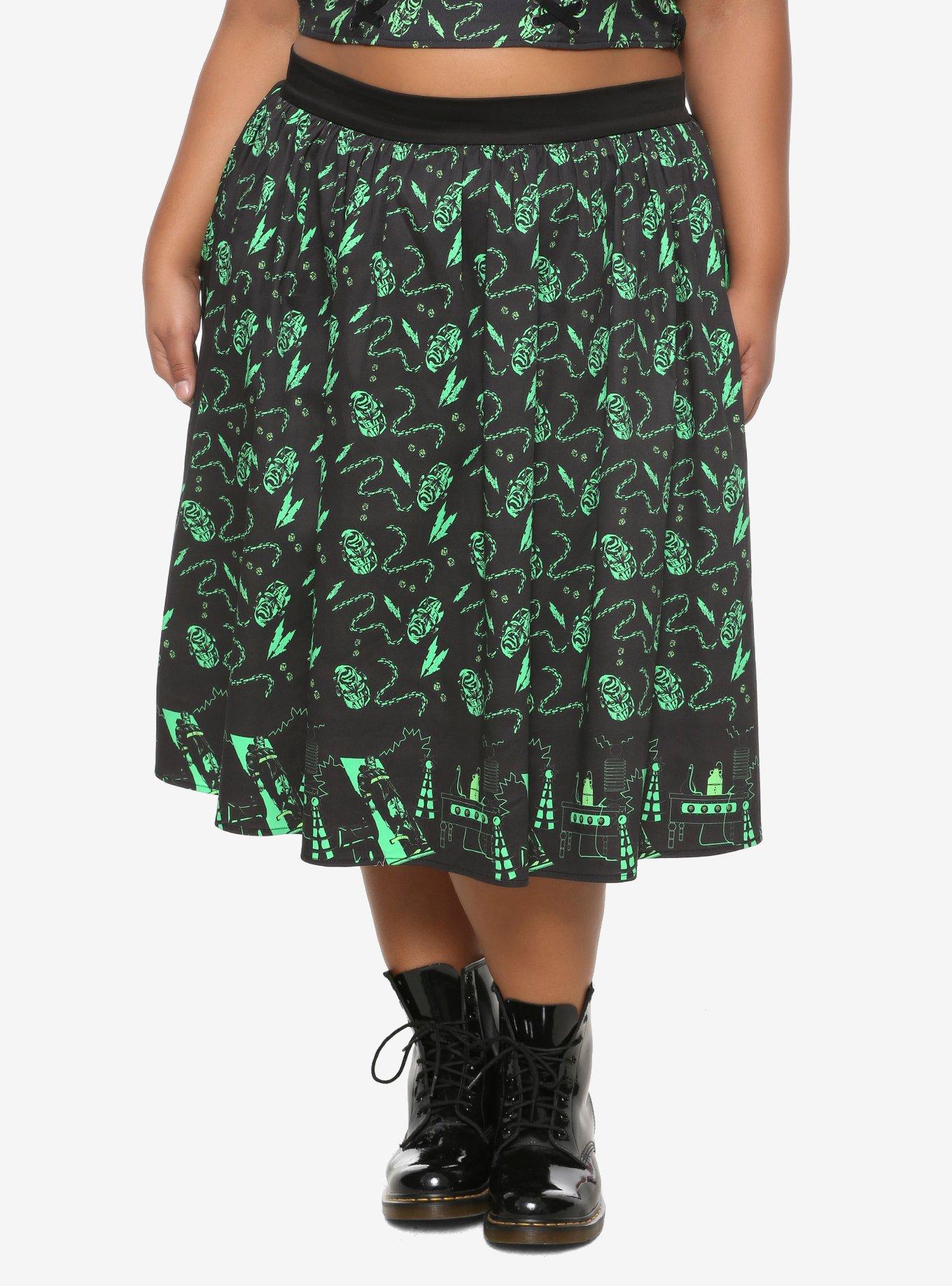 Universal Monsters Frankenstein Swing Skirt Plus Size, BLACK, hi-res
