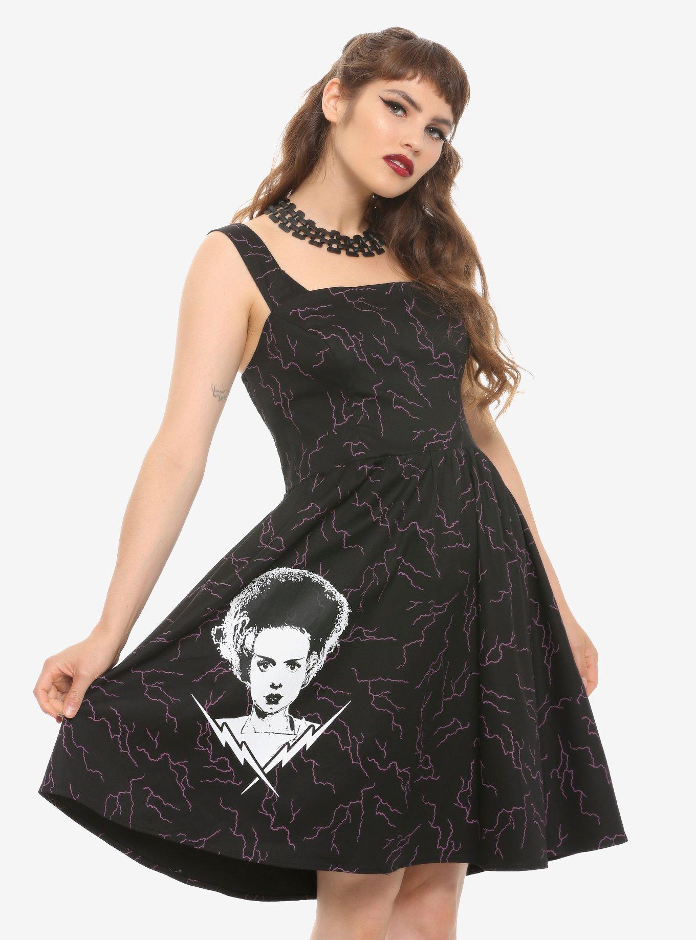 Universal Monsters Bride Of Frankenstein Retro Dress, BLACK, hi-res