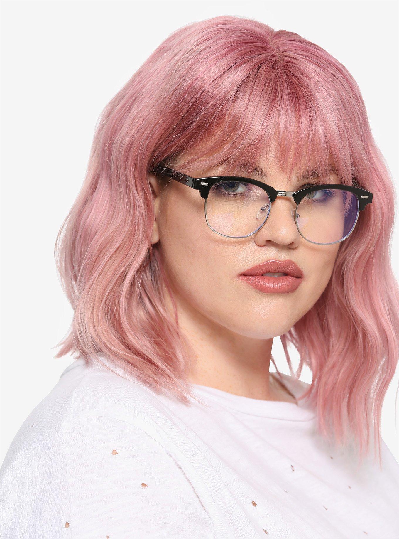 Black Half-Rim Blue Light Glasses, , hi-res