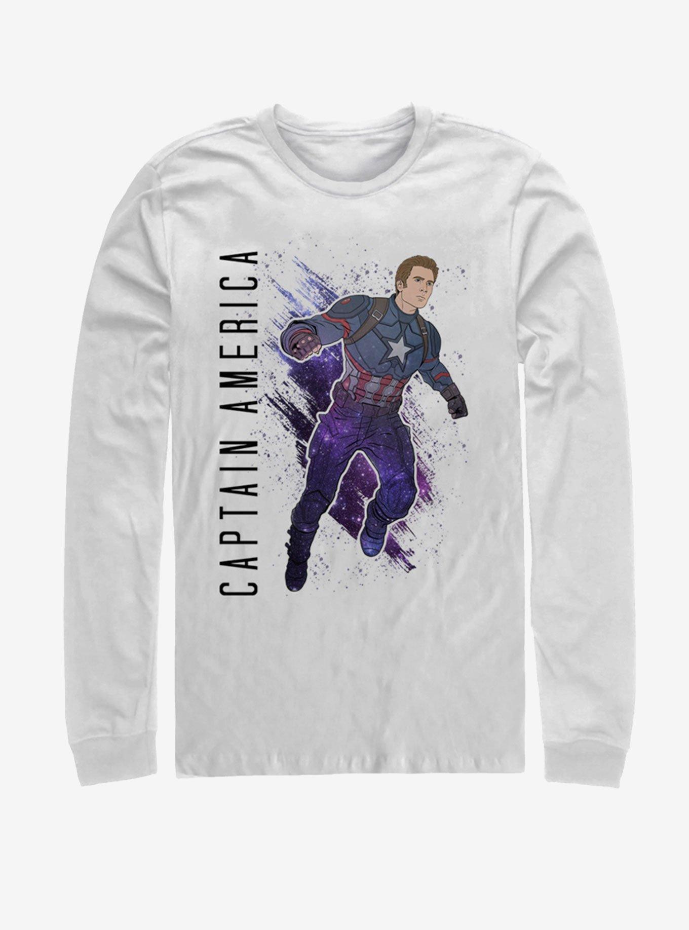 Marvel Avengers: Endgame Captain America painted Long-Sleeve T-Shirt, WHITE, hi-res