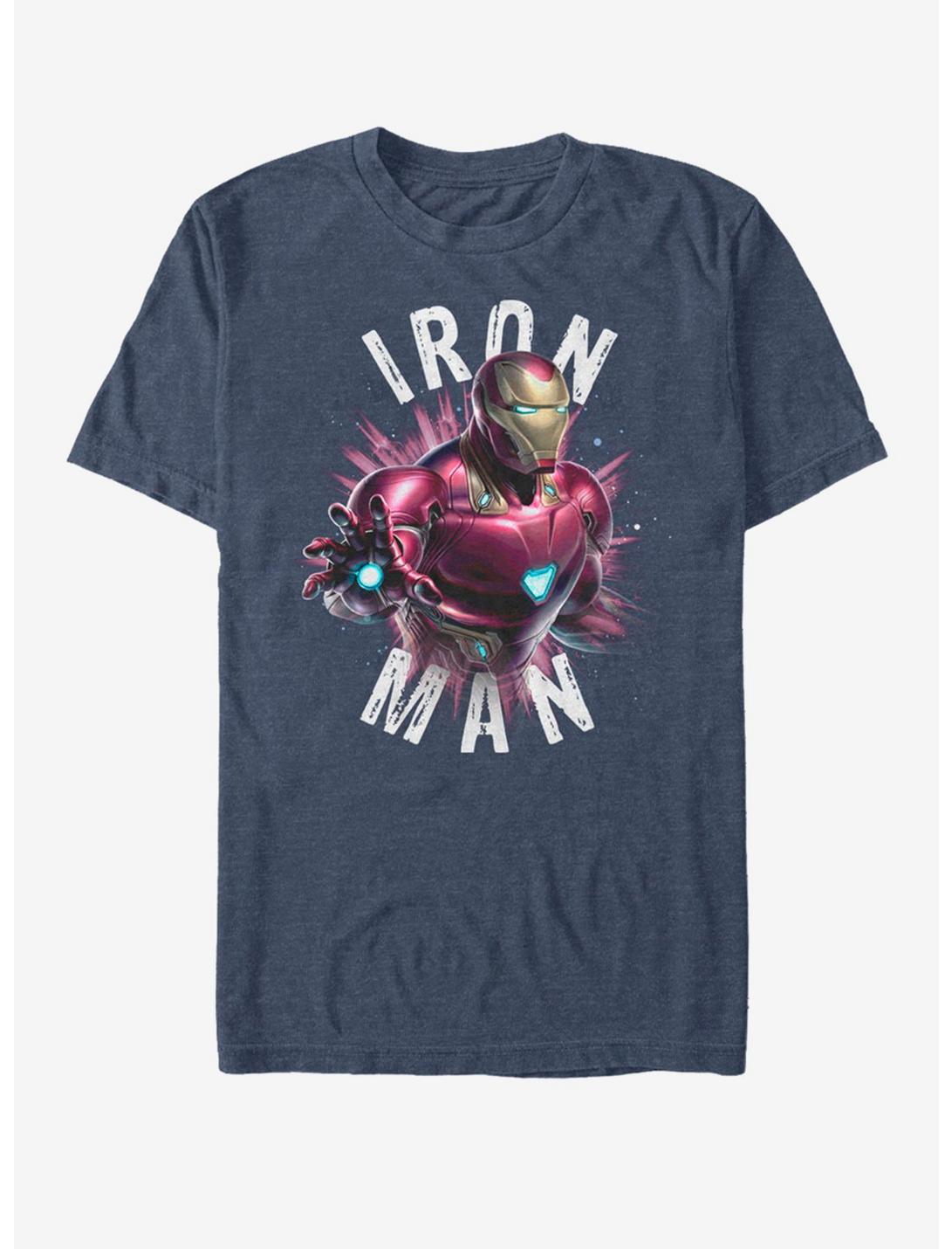 Marvel Avengers: Endgame Iron Man Burst T-Shirt, NAVY HTR, hi-res