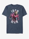 Marvel Avengers: Endgame Iron Man Burst T-Shirt, NAVY HTR, hi-res