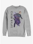 Marvel Avengers: Endgame Captain America Painted Sweatshirt, ATH HTR, hi-res