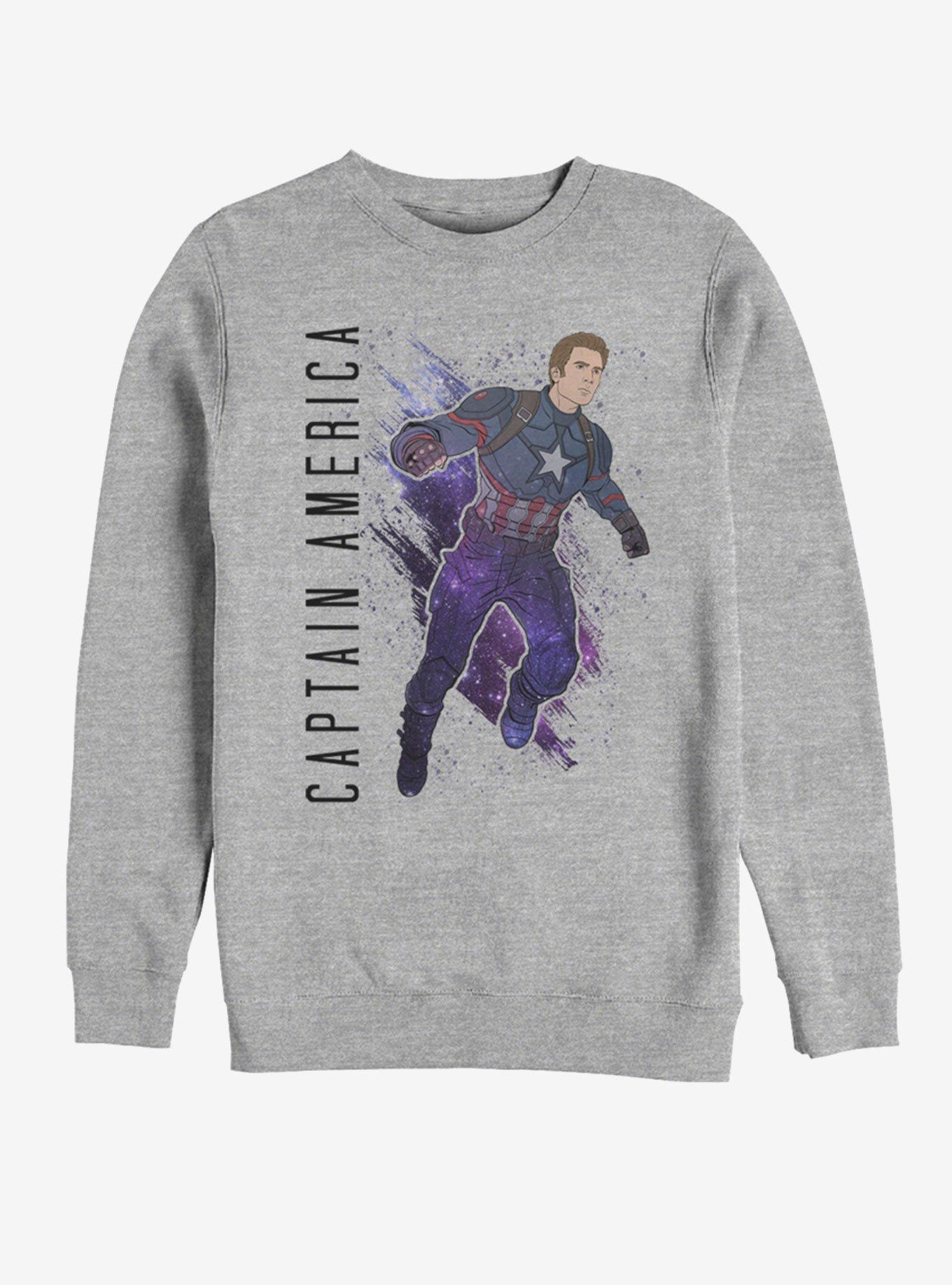 Marvel Avengers: Endgame Captain America Painted Sweatshirt, ATH HTR, hi-res