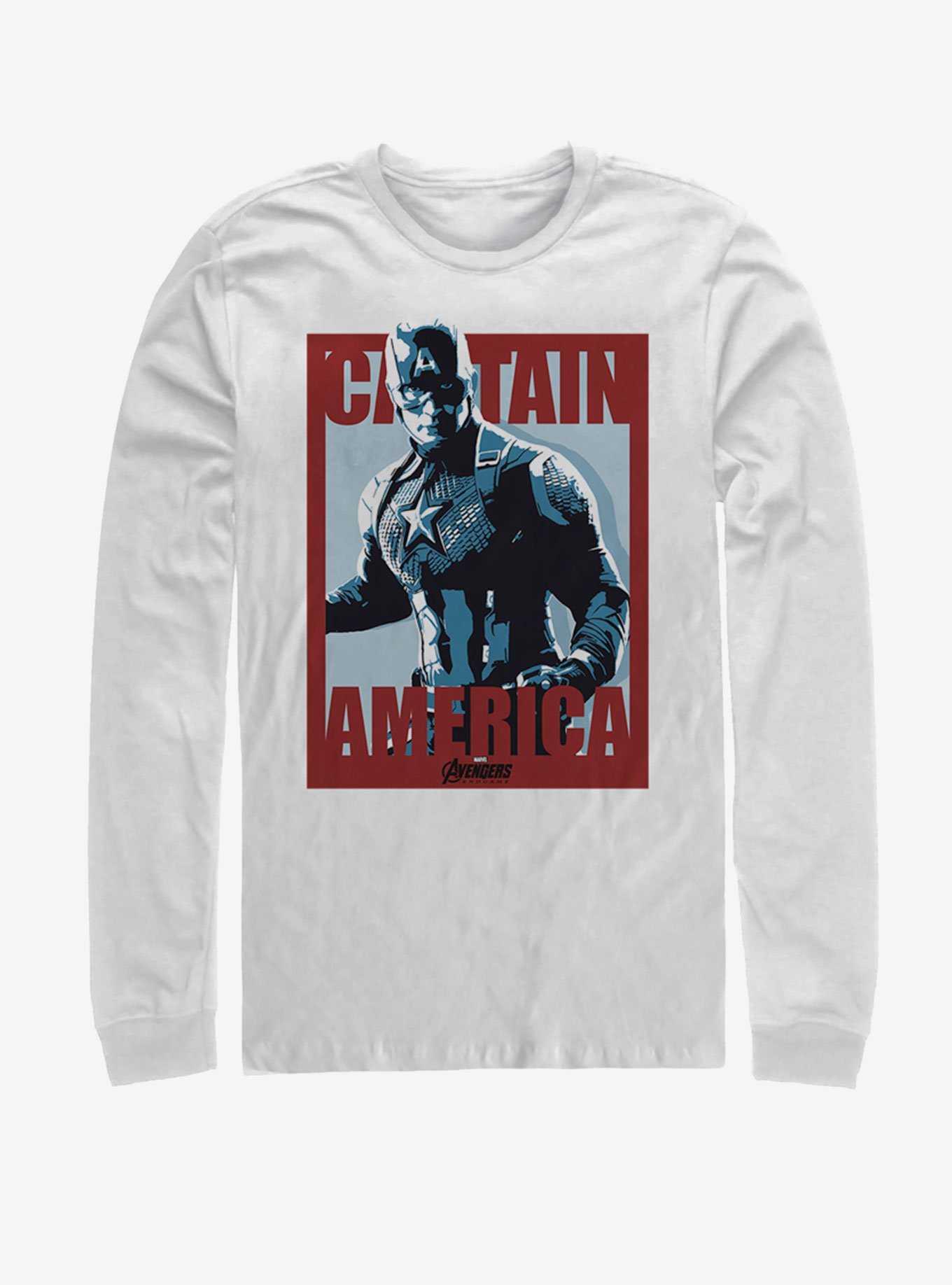 Marvel Avengers: Endgame Captain America Poster Long-Sleeve T-Shirt, , hi-res