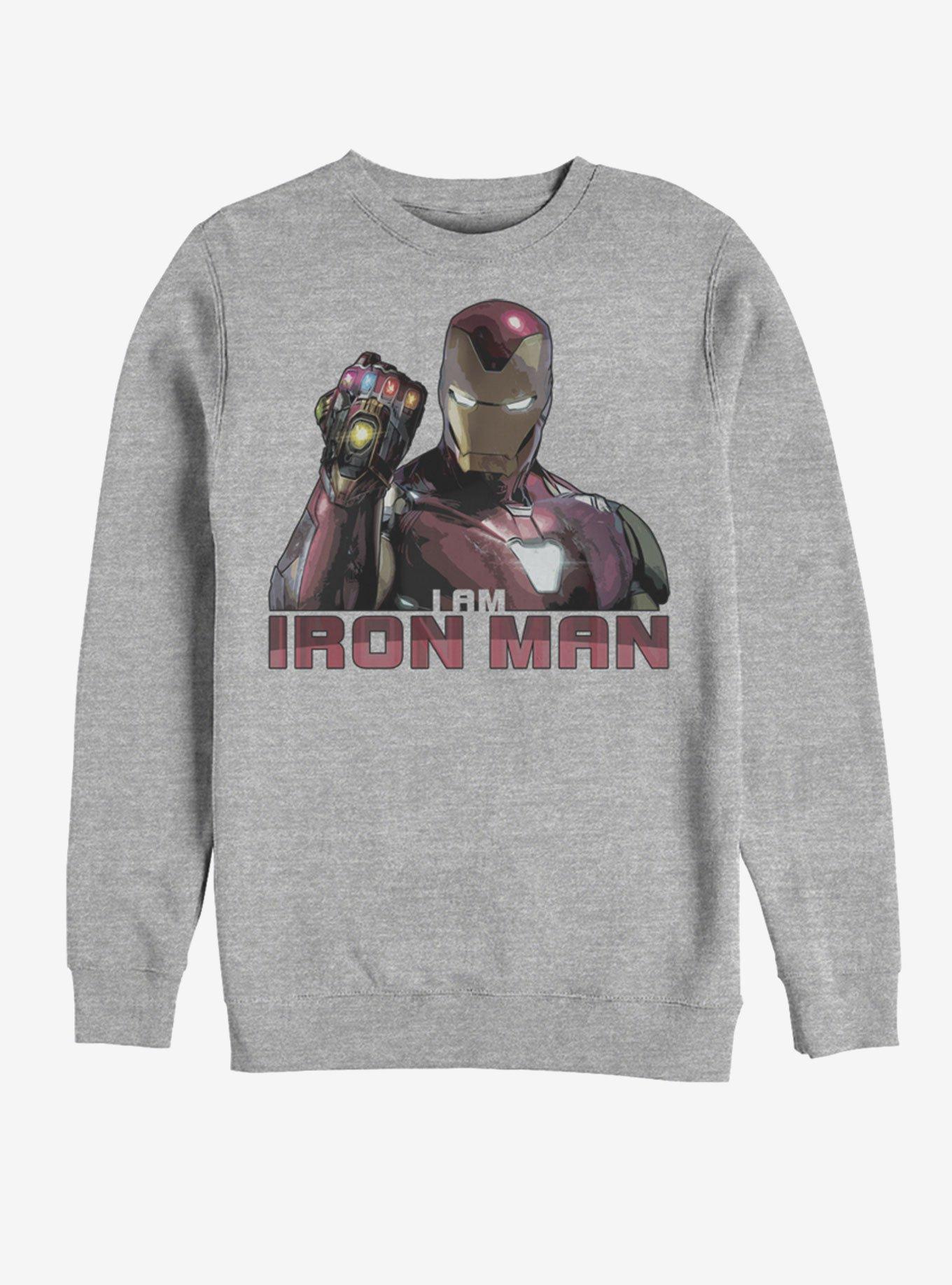 Marvel Avengers: Endgame Iron Man Stones Sweatshirt, ATH HTR, hi-res