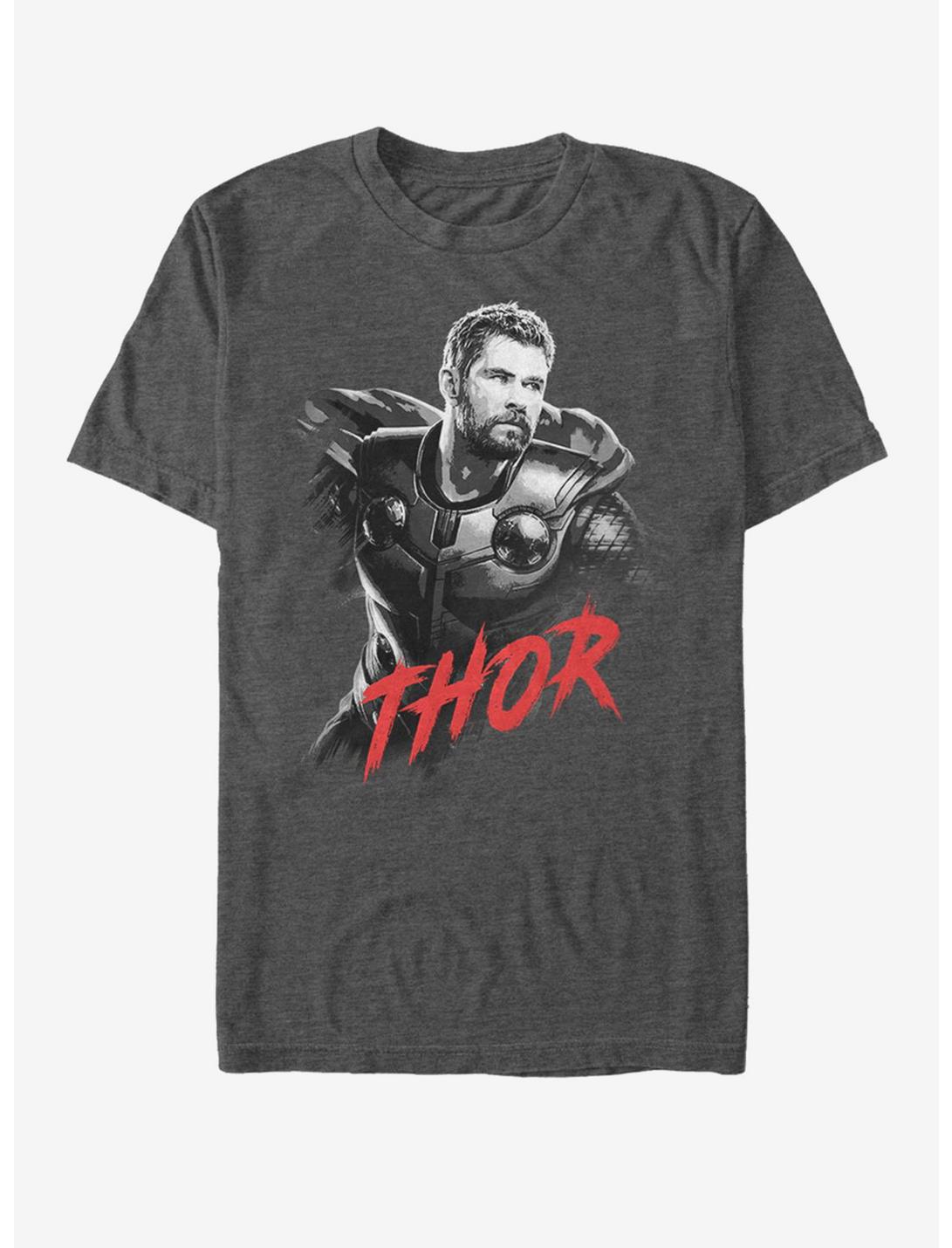 Marvel Avengers: Endgame High Contrast Thor T-Shirt, CHAR HTR, hi-res