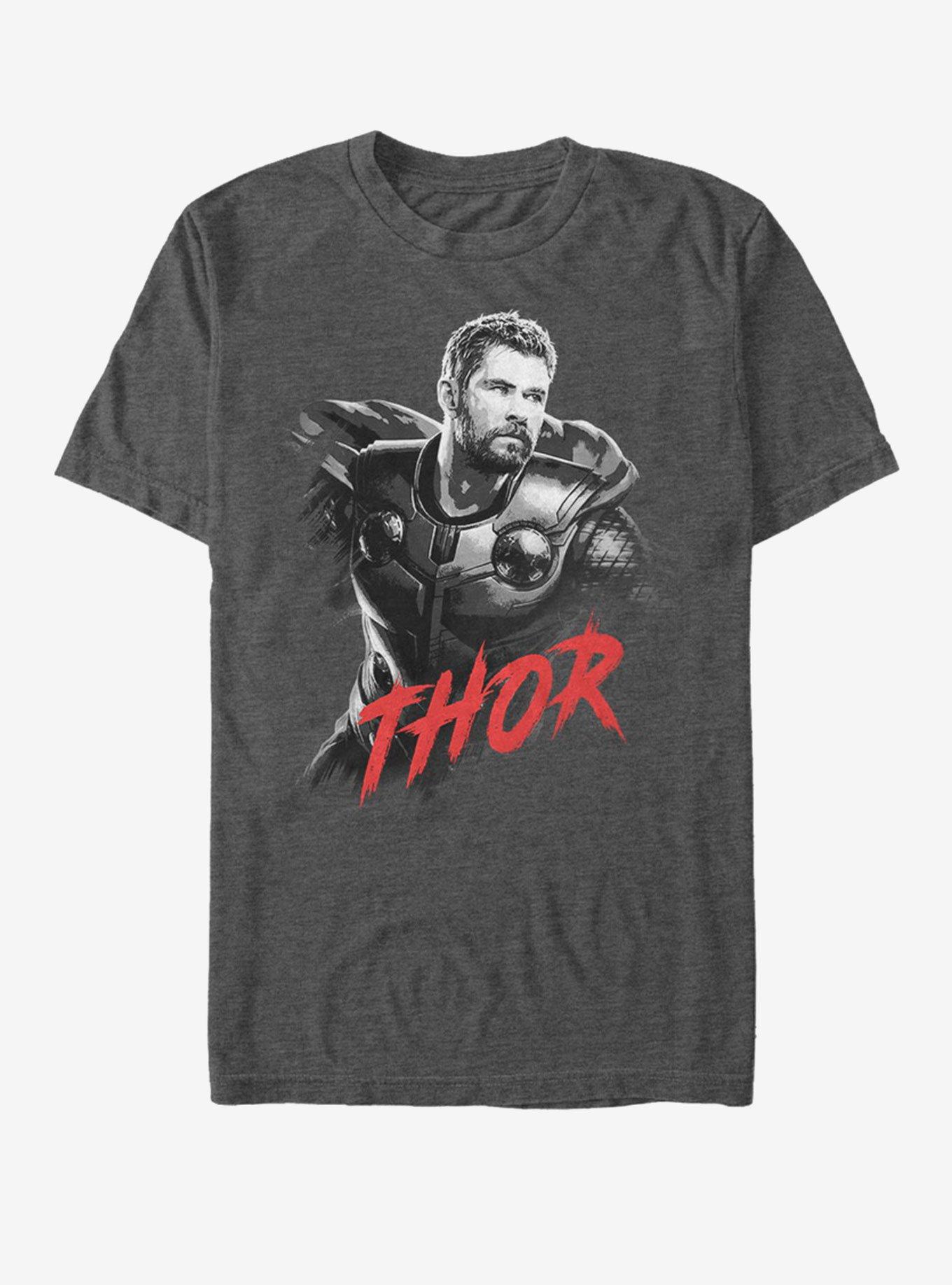 Marvel Avengers: Endgame High Contrast Thor T-Shirt, CHAR HTR, hi-res