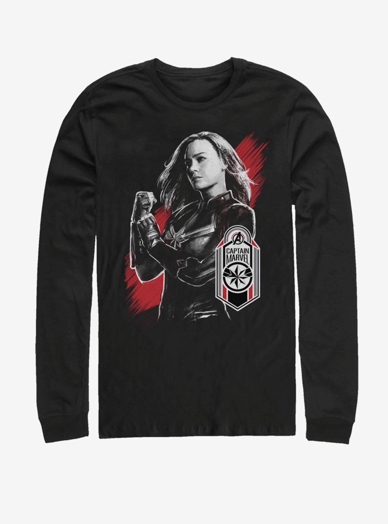 Marvel Avengers: Endgame Captain Marvel Tag Long-Sleeve T-Shirt