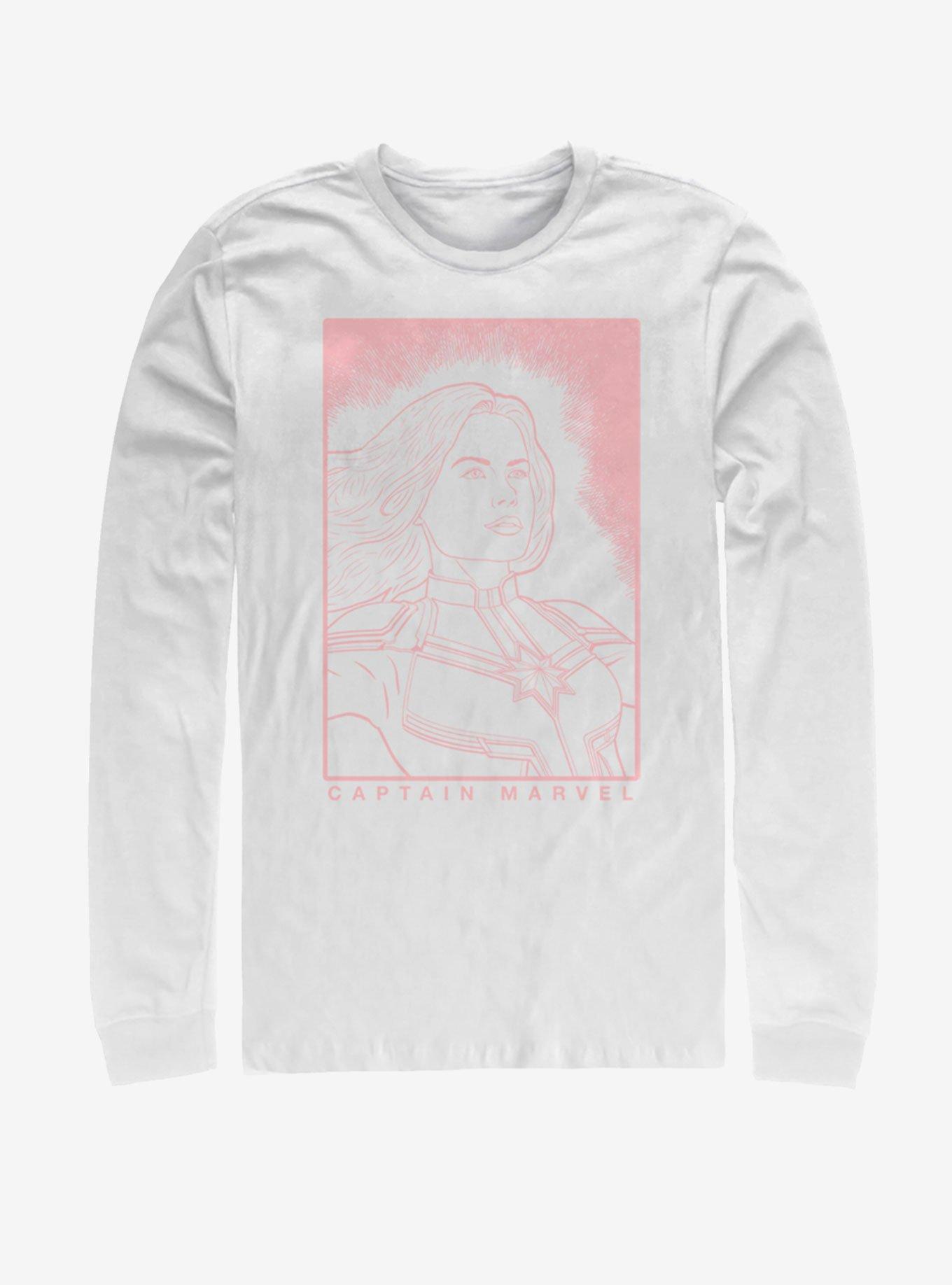 Marvel Avengers: Endgame Captain Marvel Crosshatch Long-Sleeve T-Shirt
