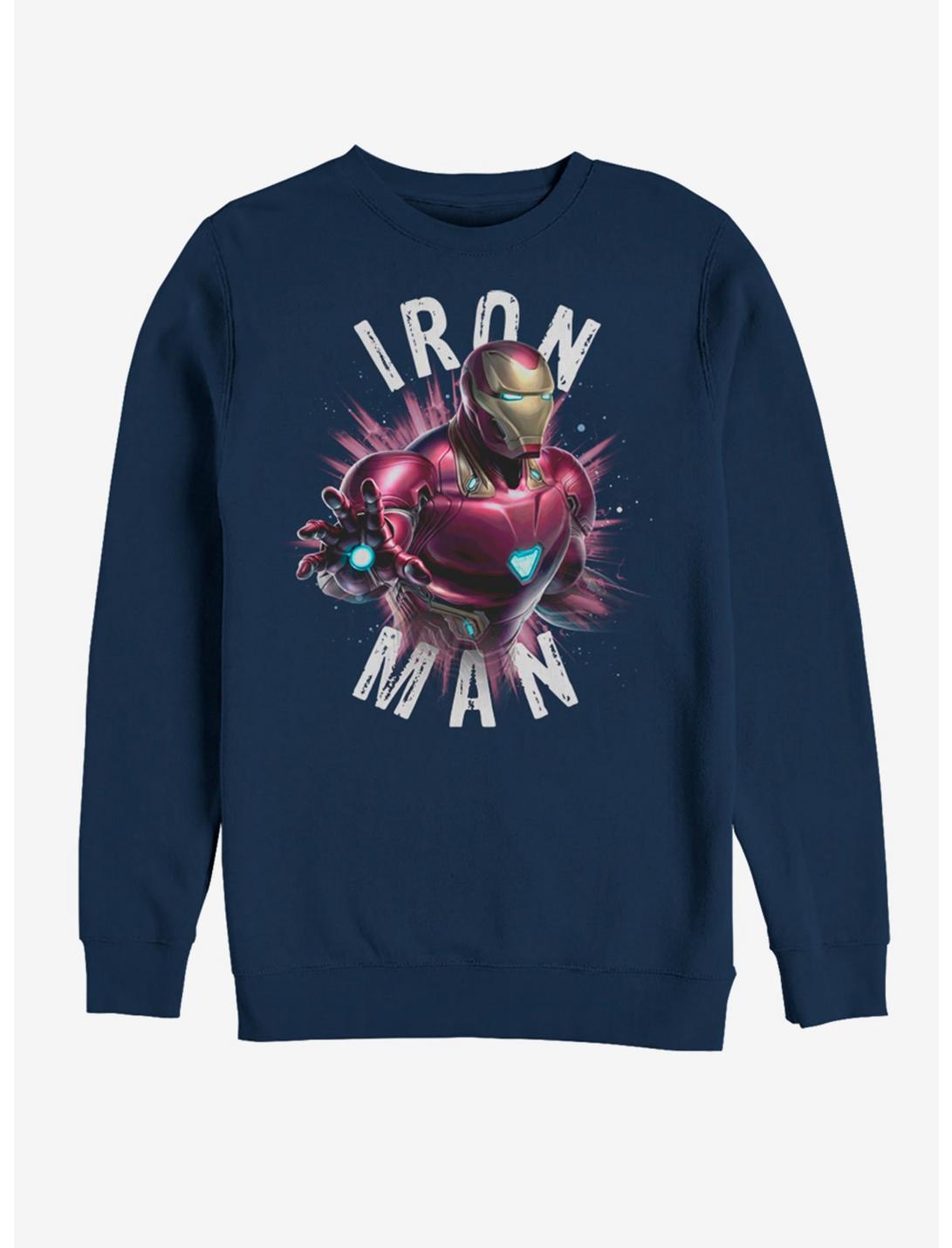 Marvel Avengers: Endgame Iron Man Burst Sweatshirt, NAVY, hi-res