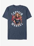 Marvel Avengers: Endgame Captain Marvel Burst T-Shirt, NAVY HTR, hi-res