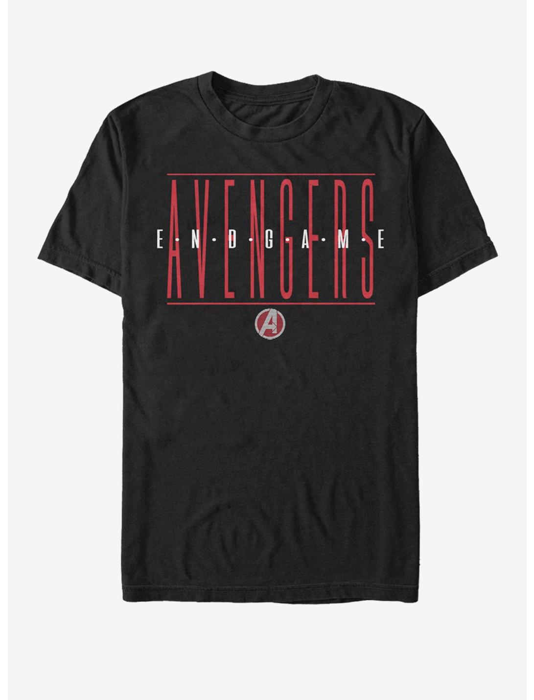Marvel Avengers: Endgame Strikethrough Text T-Shirt, BLACK, hi-res