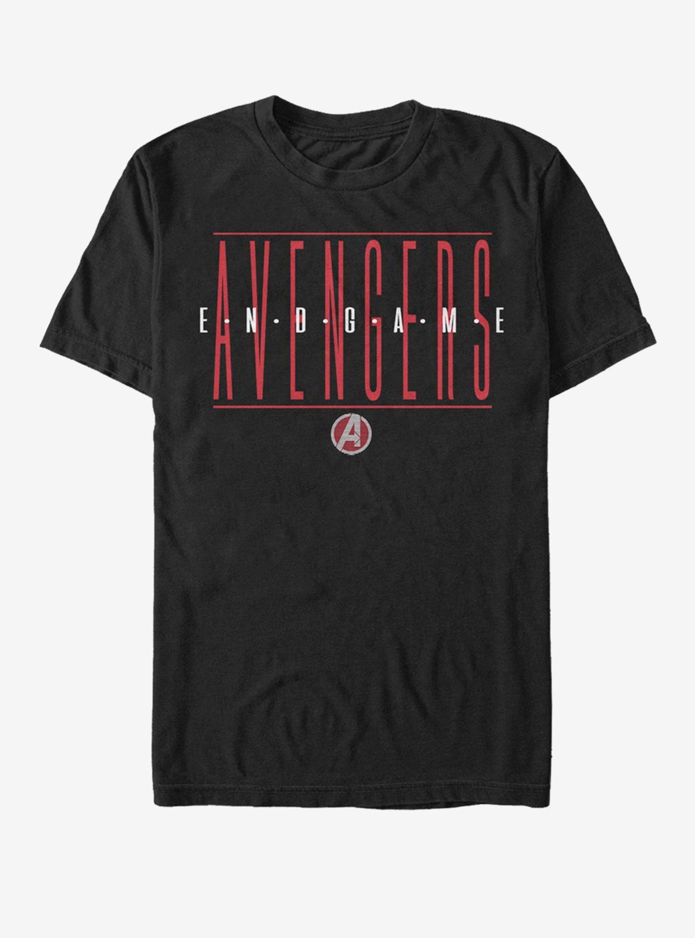 Marvel Avengers: Endgame Strikethrough Text T-Shirt, BLACK, hi-res
