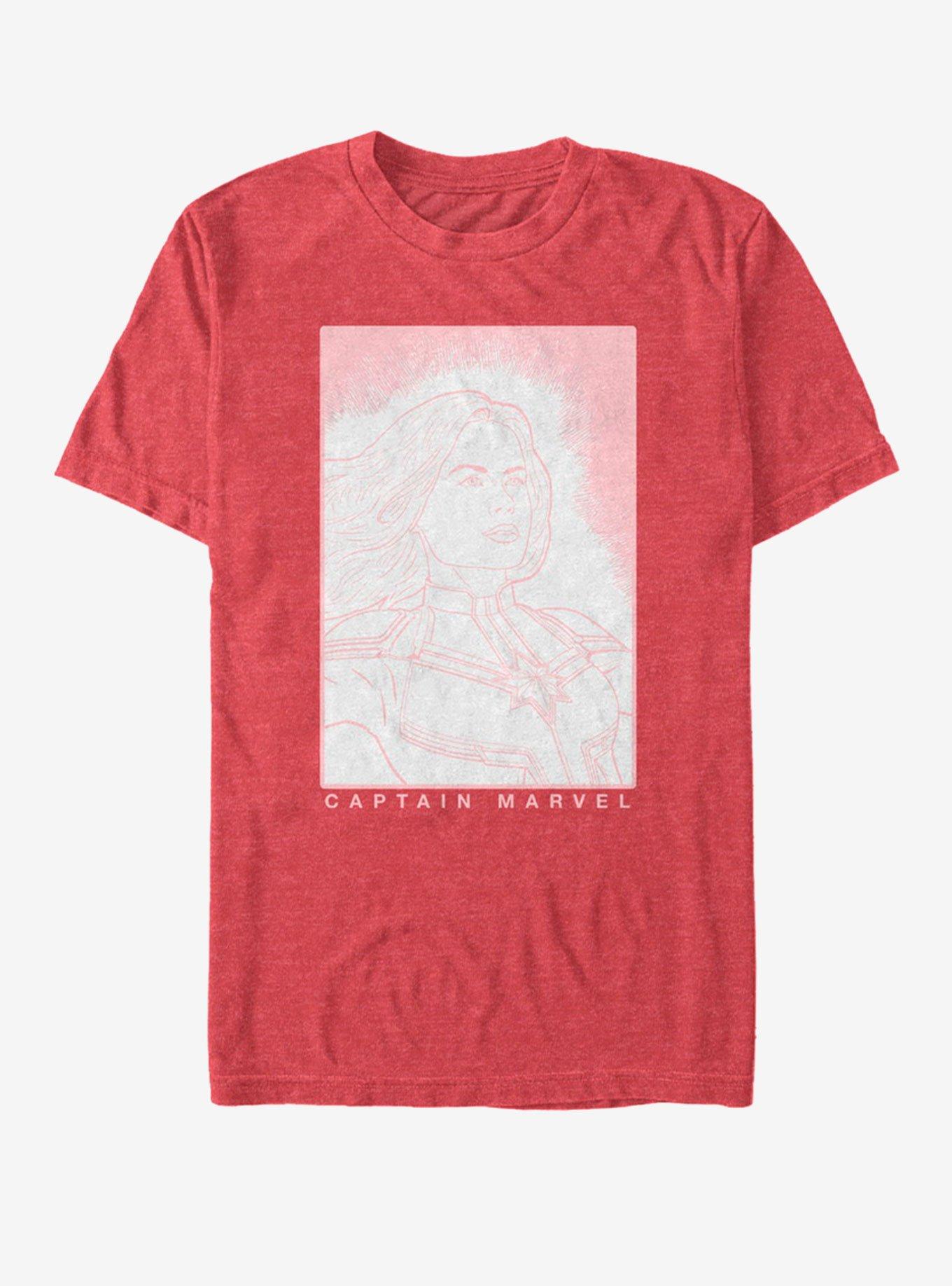 Marvel Avengers: Endgame Captain Marvel Crosshatch T-Shirt, , hi-res