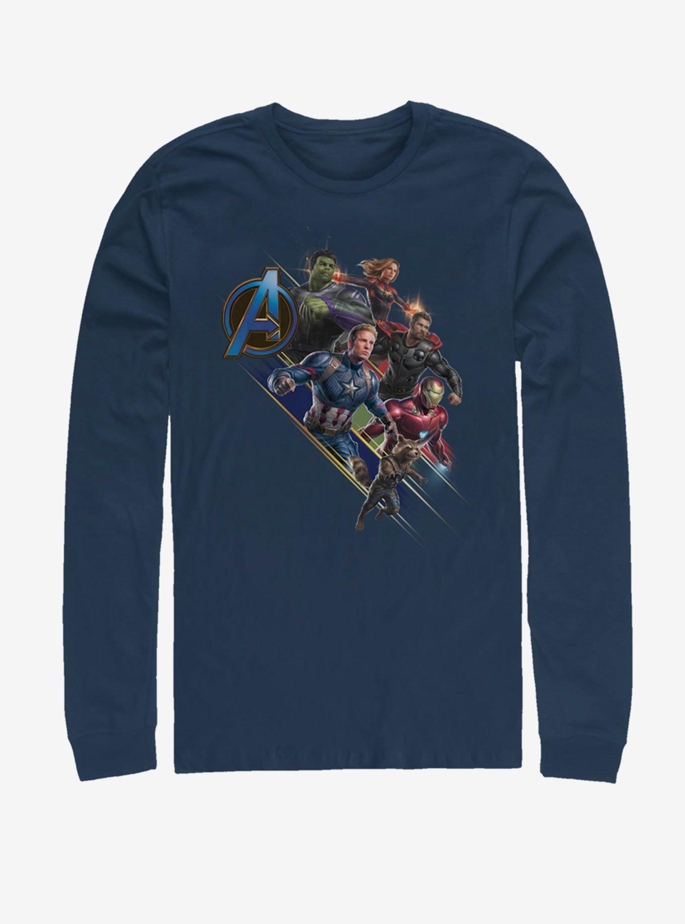 Marvel Avengers: Endgame Angled Shot Long-Sleeve T-Shirt, NAVY, hi-res