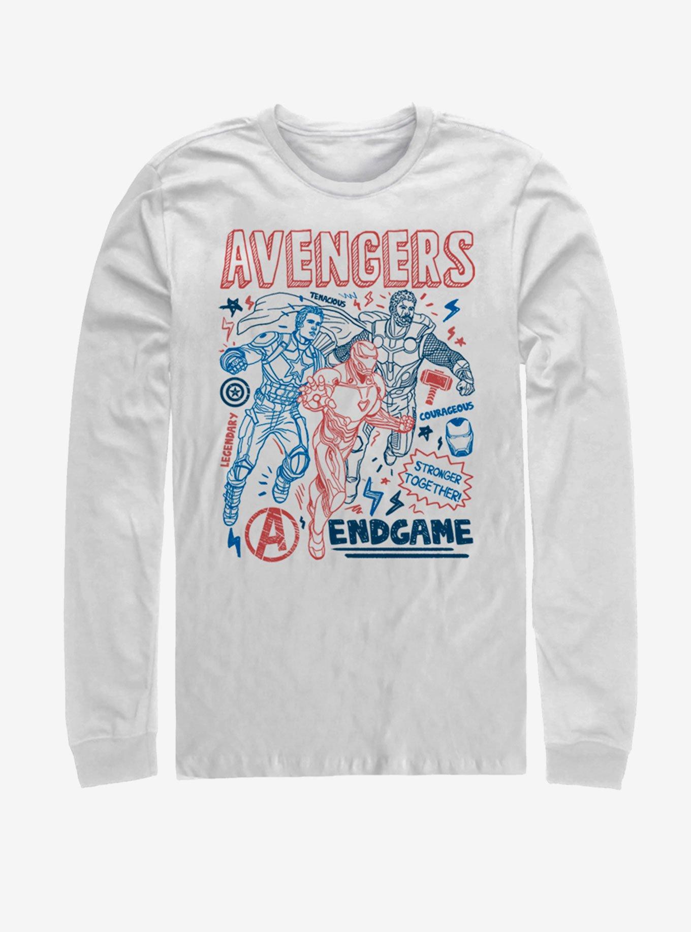 Marvel Avengers: Endgame Earths Mightiest Doodles Long-Sleeve T-Shirt, , hi-res