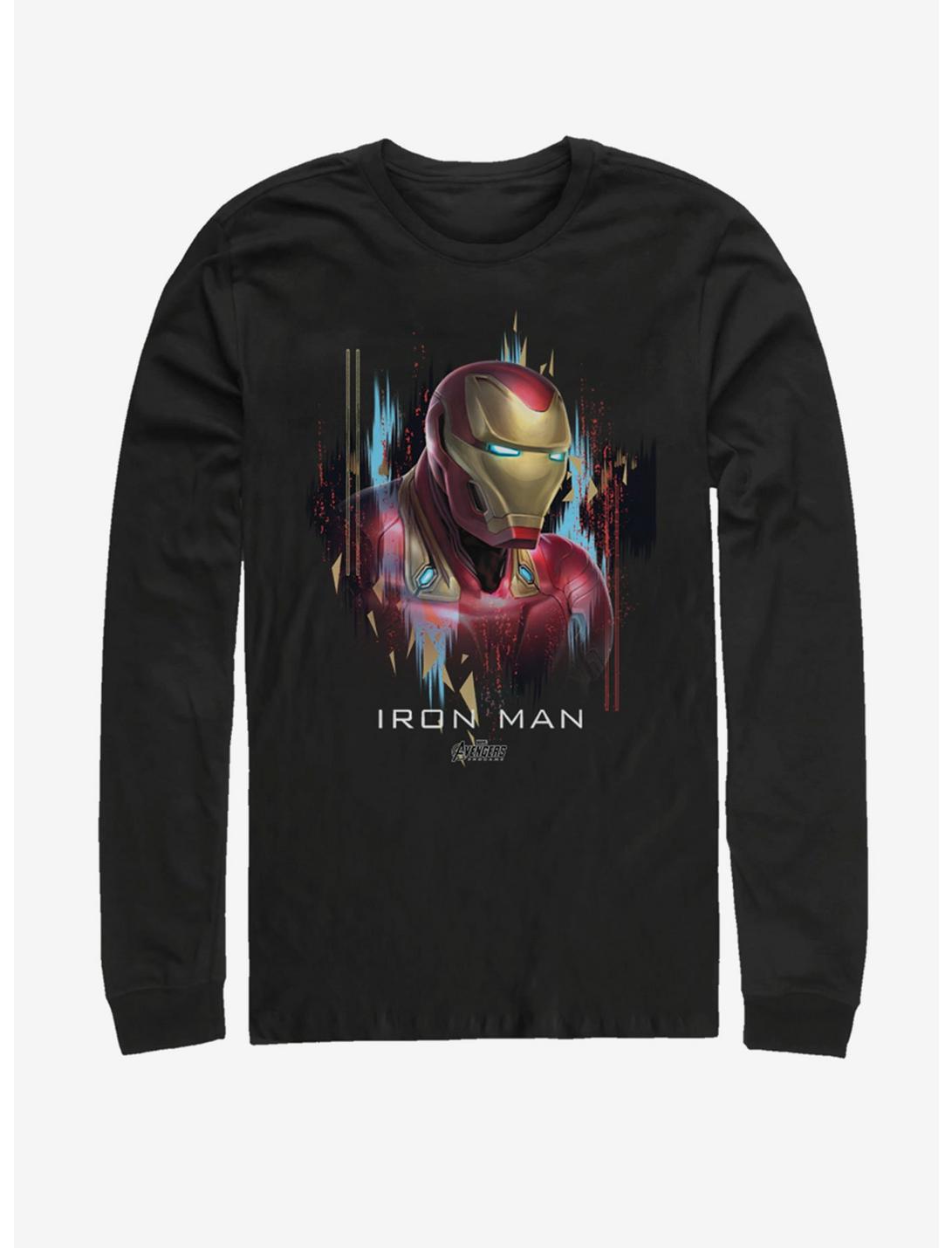 Marvel Avengers: Endgame Iron Man Portrait Long-Sleeve T-Shirt, BLACK, hi-res