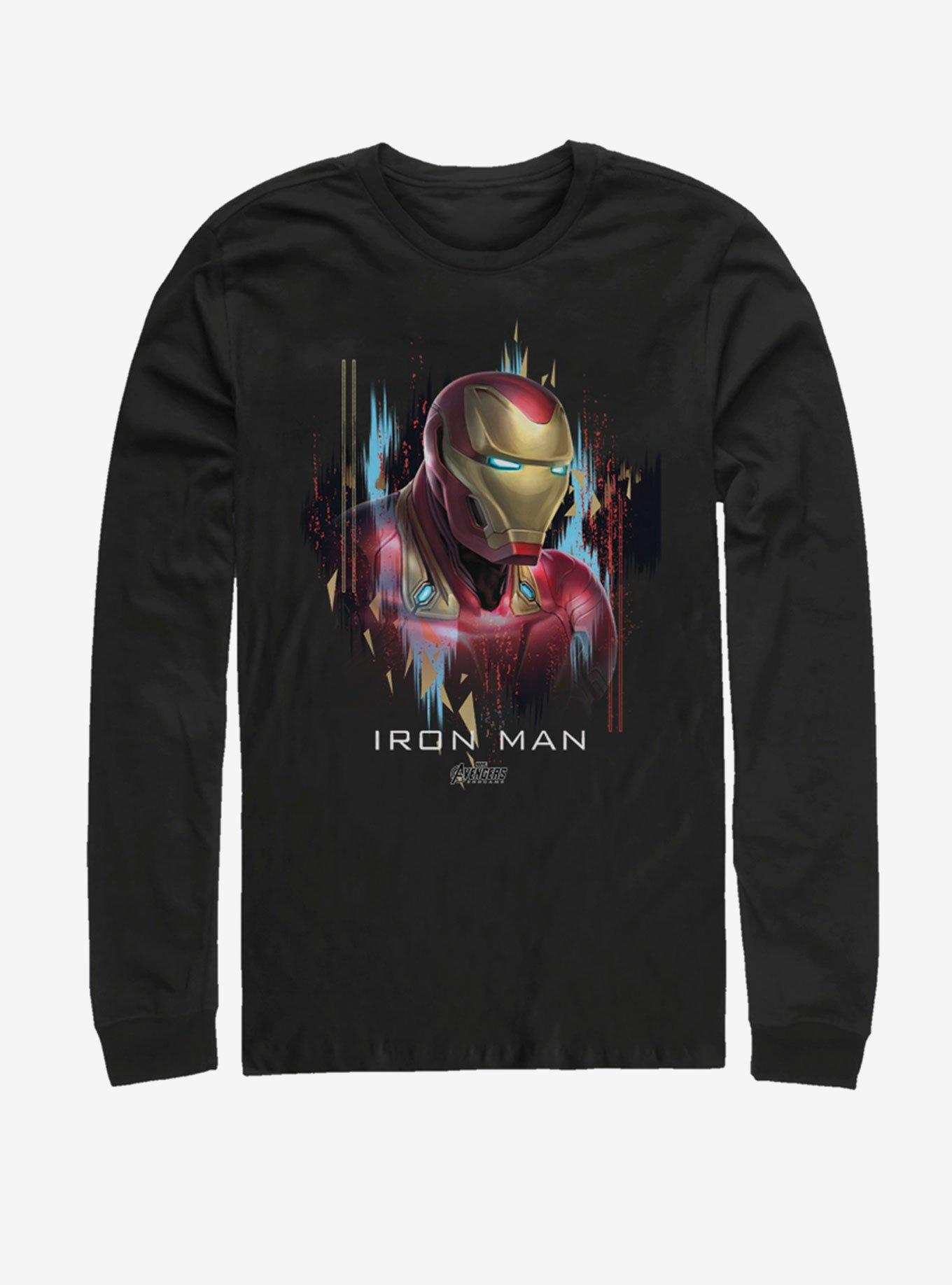 Marvel Avengers: Endgame Iron Man Portrait Long-Sleeve T-Shirt, BLACK, hi-res