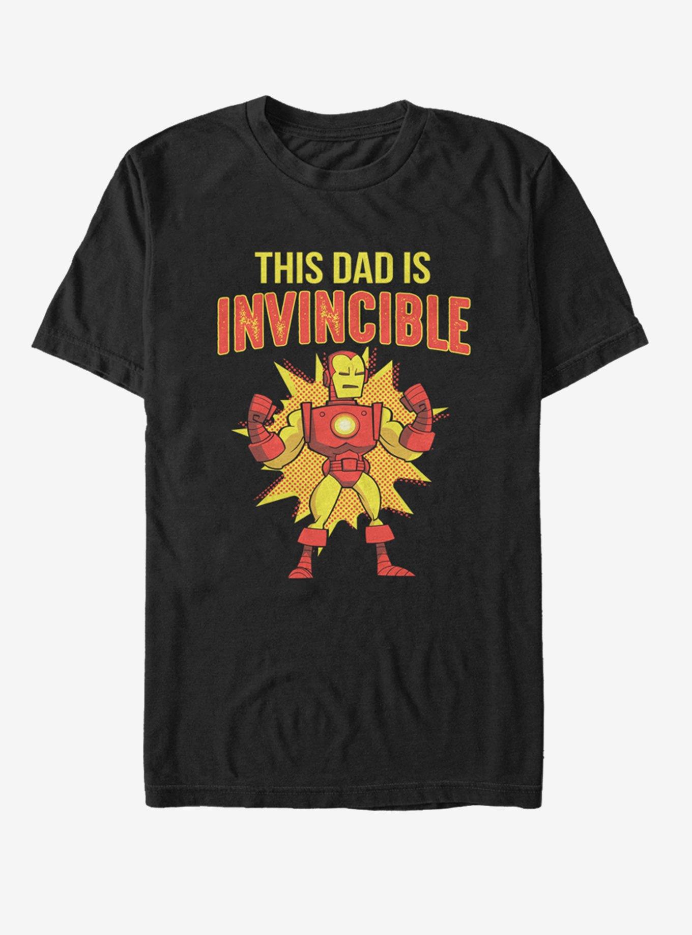 Marvel Iron Man This Dad Is Invincible T-Shirt, BLACK, hi-res