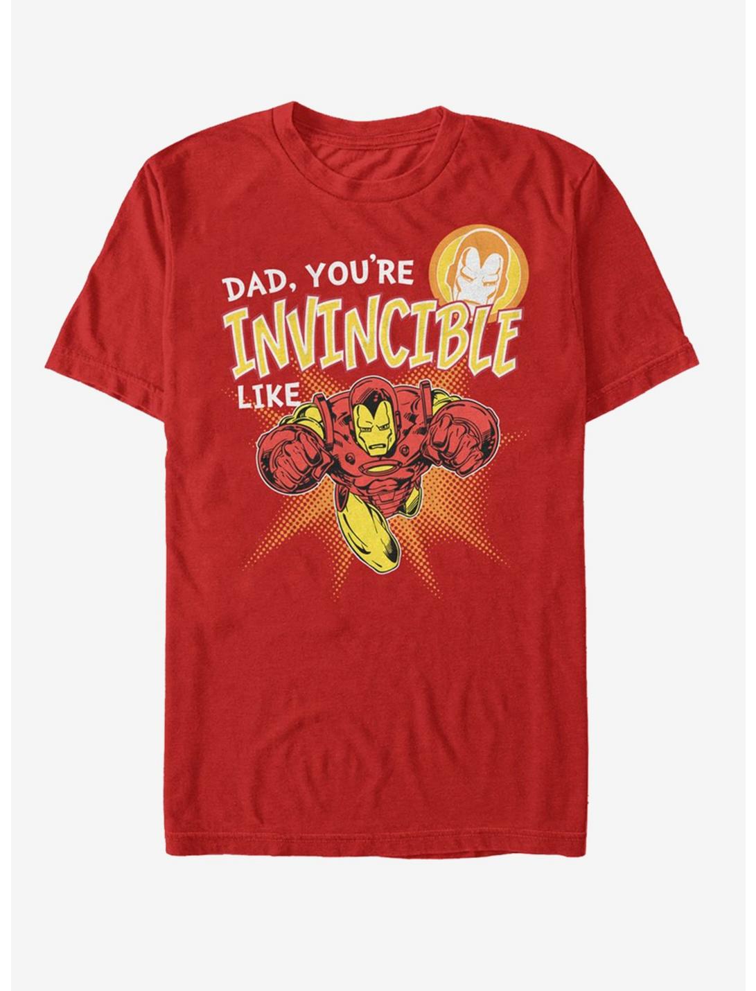 Marvel Iron Man Invincible like Dad T-Shirt, RED, hi-res