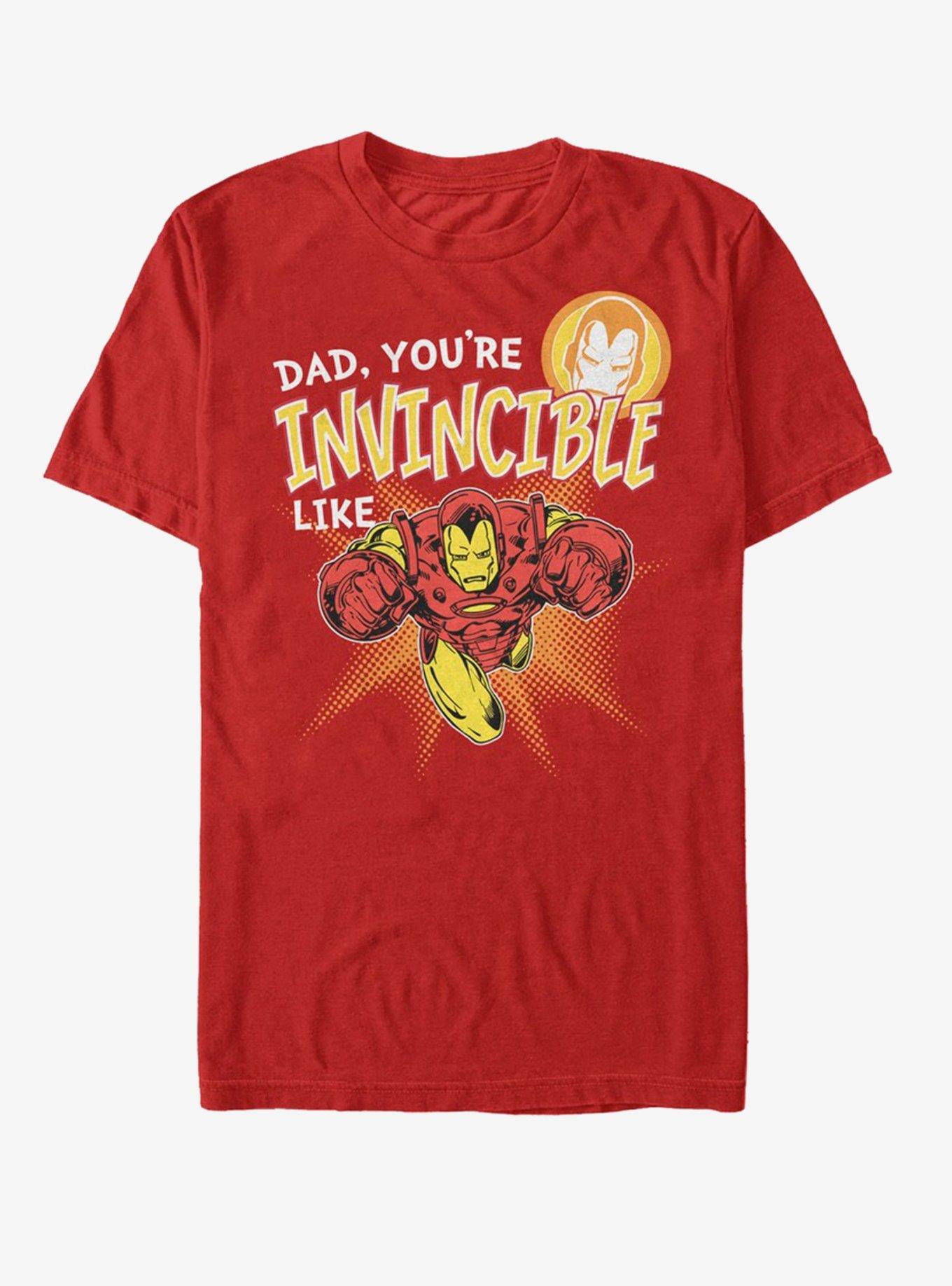 Marvel Iron Man Invincible like Dad T-Shirt, RED, hi-res