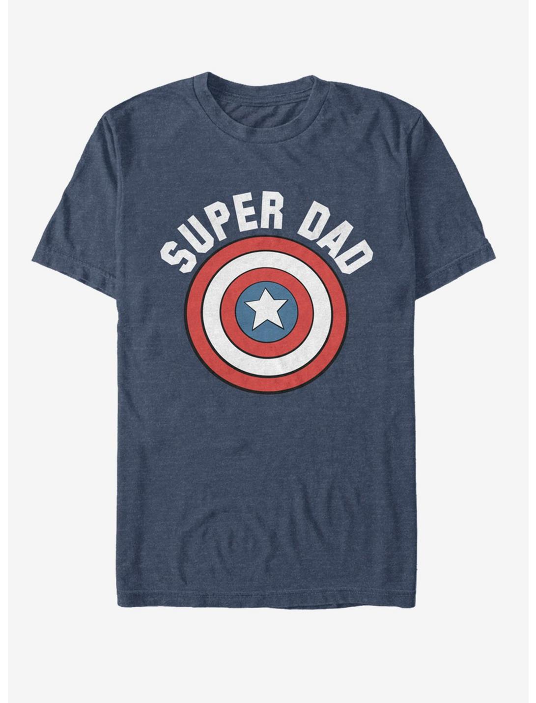 Marvel Captain America Super Dad T-Shirt, NAVY HTR, hi-res