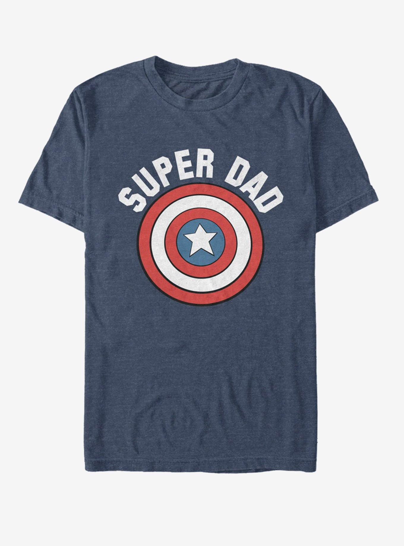 Marvel Captain America Super Dad T-Shirt, NAVY HTR, hi-res