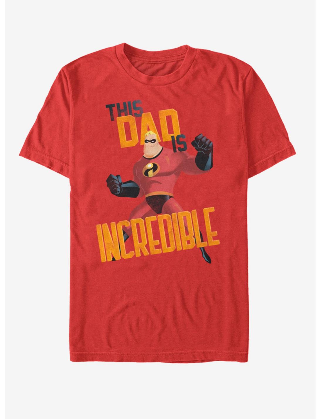 Disney Pixar The Incredibles This Dad Is Incredible T-Shirt, RED, hi-res