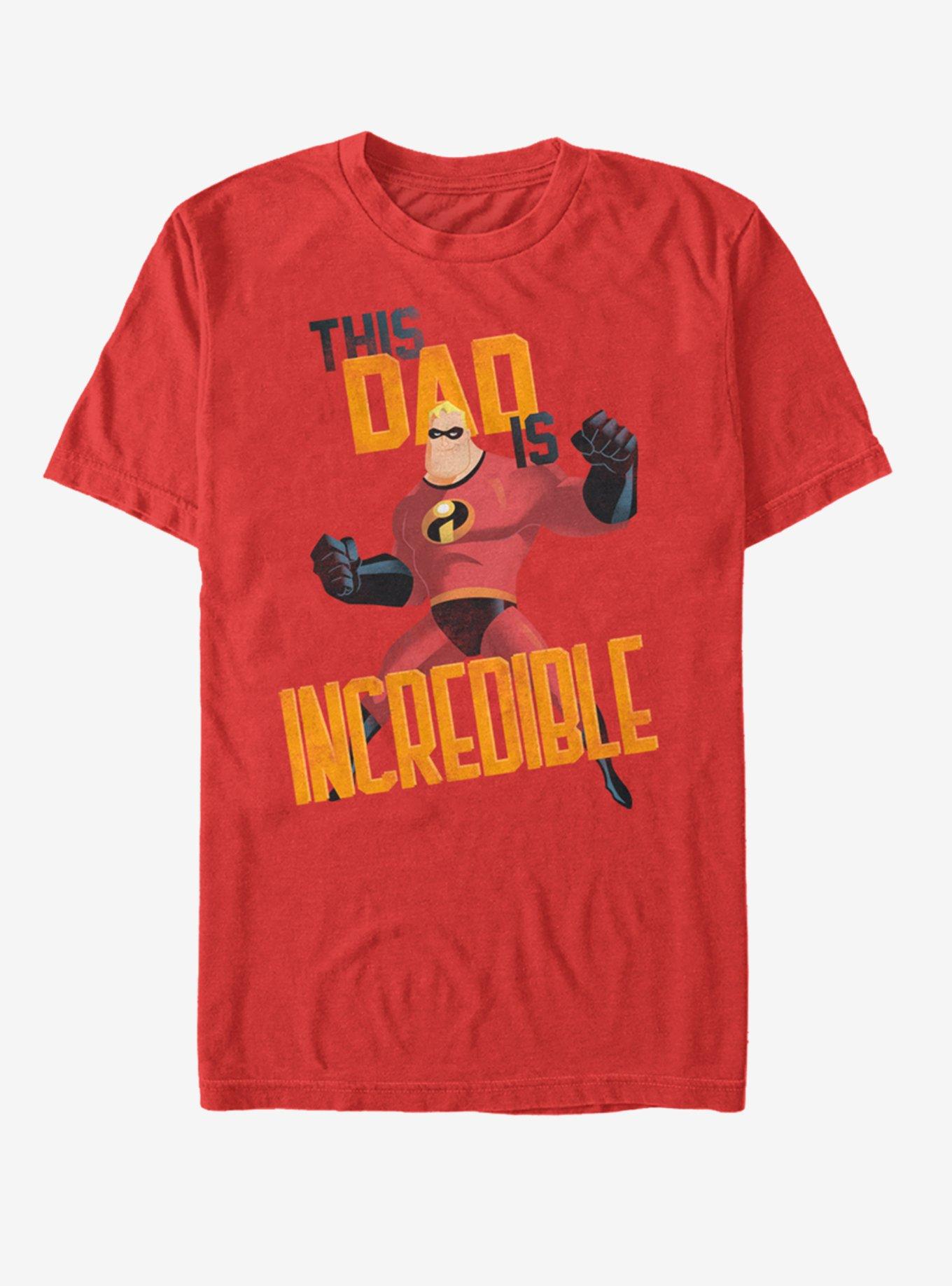 Disney Pixar The Incredibles This Dad Is Incredible T-Shirt, RED, hi-res