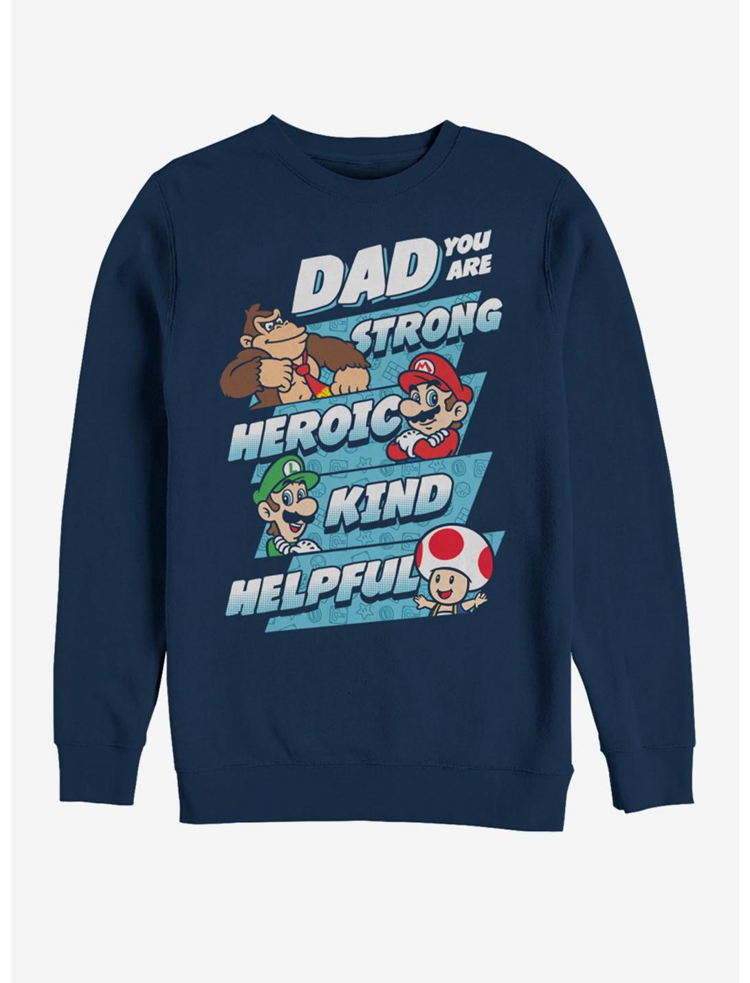 Nintendo Dad Jumble Sweatshirt, NAVY, hi-res