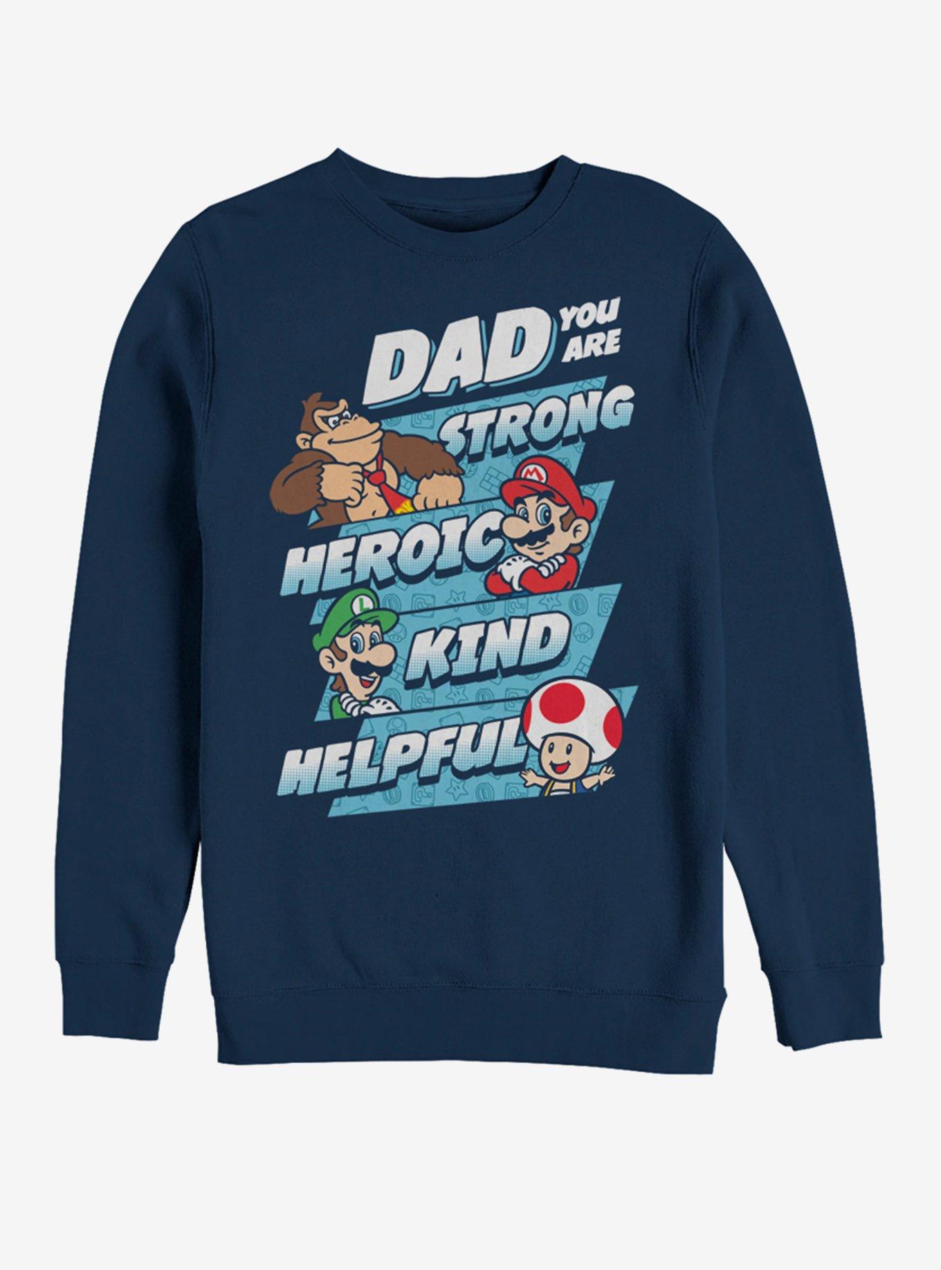 Nintendo Dad Jumble Sweatshirt, NAVY, hi-res