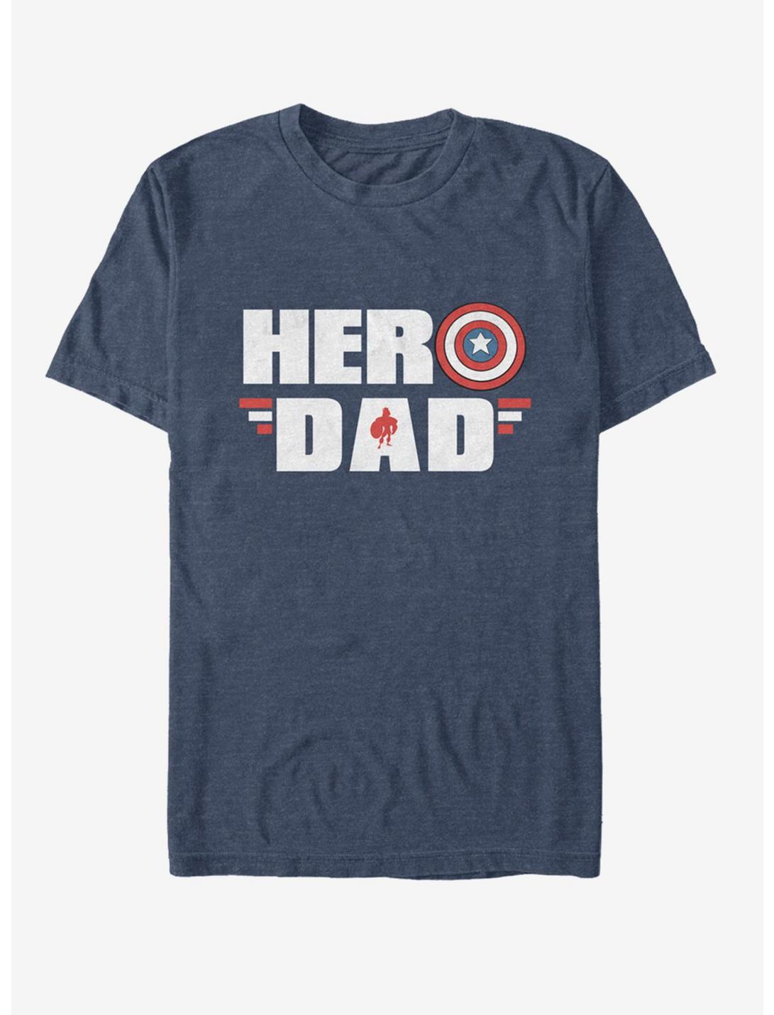 Marvel Captain America Hero Dad T-Shirt, NAVY HTR, hi-res