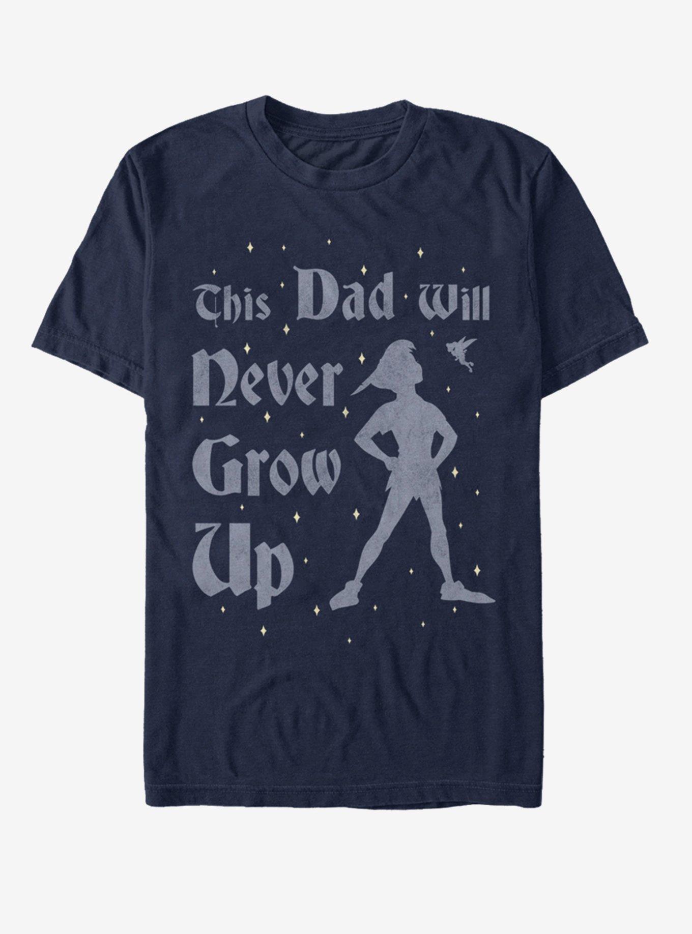 Disney Tinker Bell This Dad Will Never Grow Up T-Shirt, NAVY, hi-res