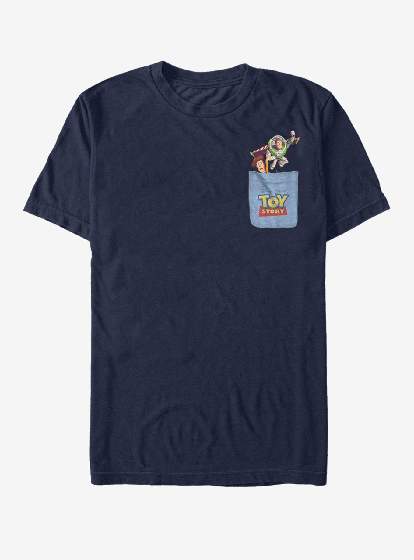 Disney Pixar Toy Story Buzz Woody Faux Pocket T-Shirt - BLUE | Hot Topic