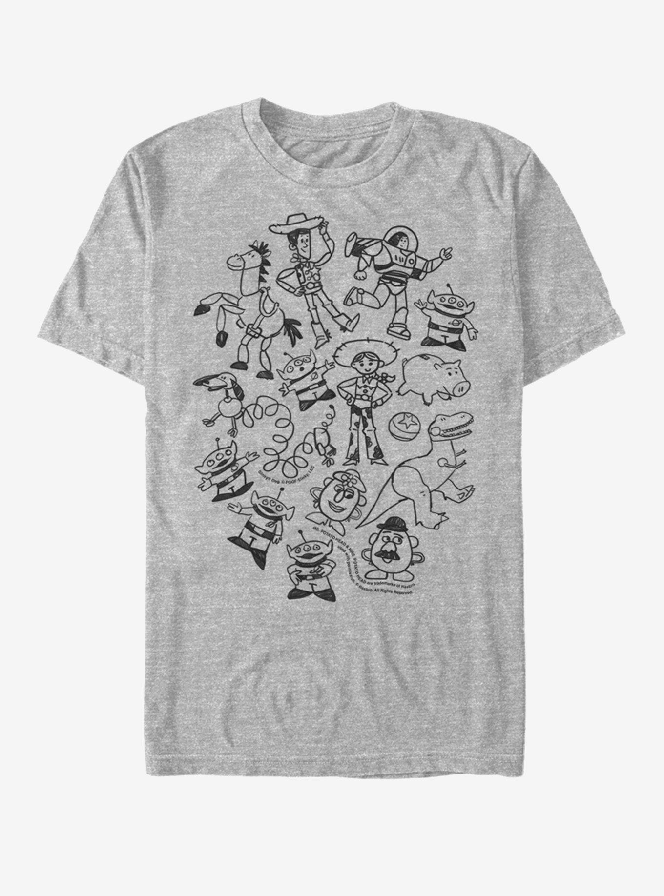 Disney Pixar Toy Story Group Doodle T-Shirt, ATH HTR, hi-res