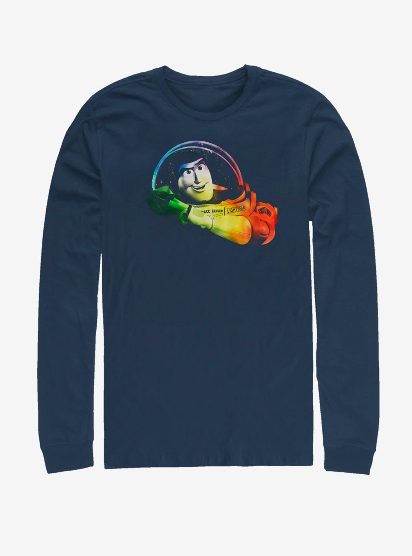 Disney Pixar Toy Story Rainbow Buzz Long-Sleeve T-Shirt, NAVY, hi-res