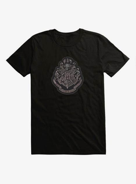 Harry Potter Grayscale Hogwarts Crest T-Shirt | BoxLunch