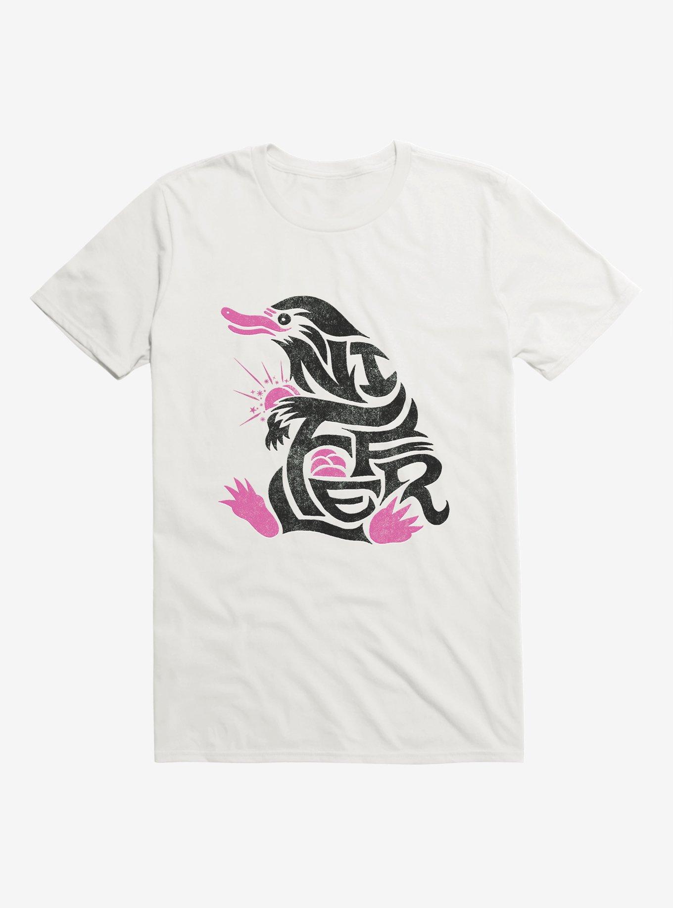 Fantastic Beasts Niffler Word Art T-Shirt, WHITE, hi-res