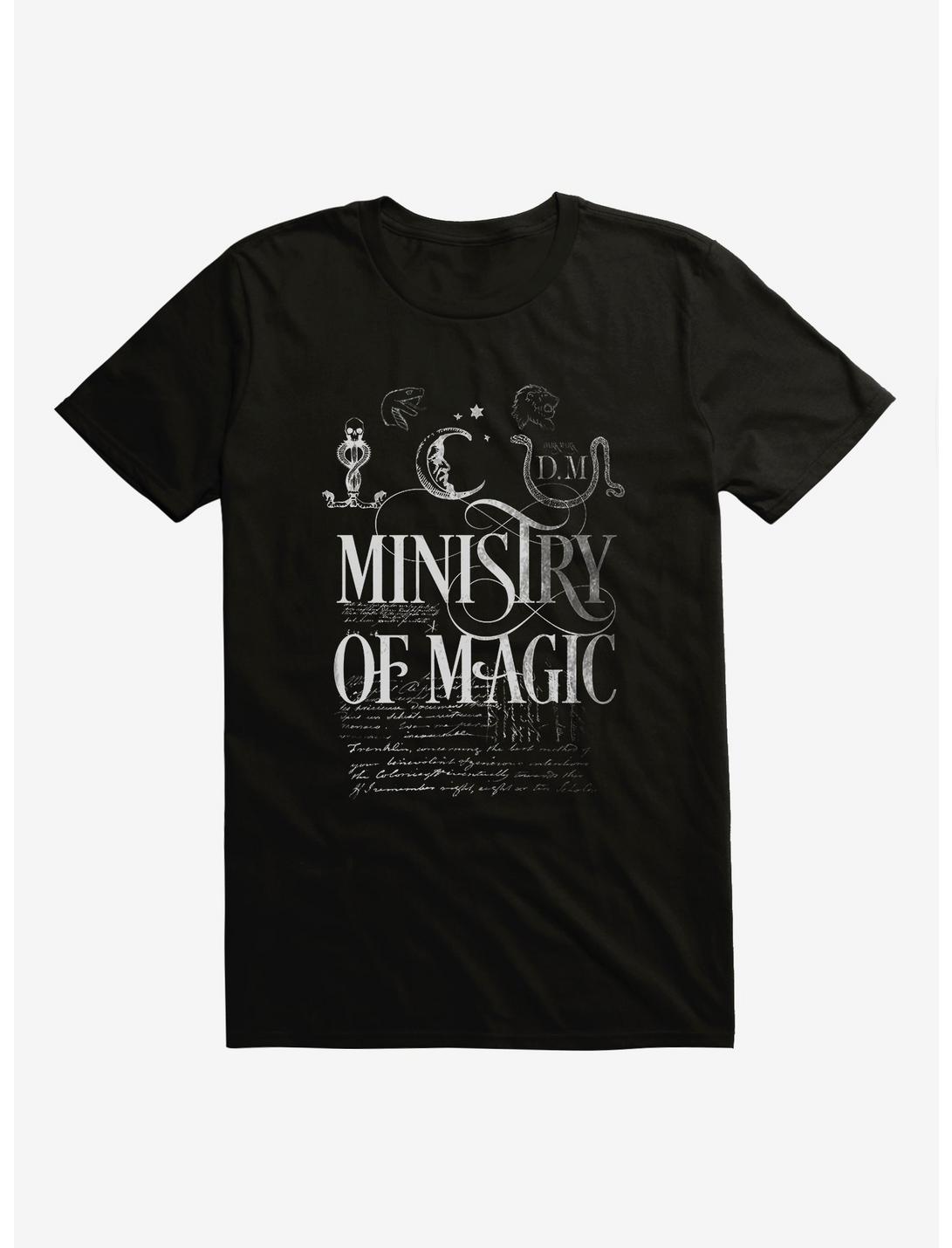 Harry Potter Ministry Of Magic Text T-Shirt, BLACK, hi-res