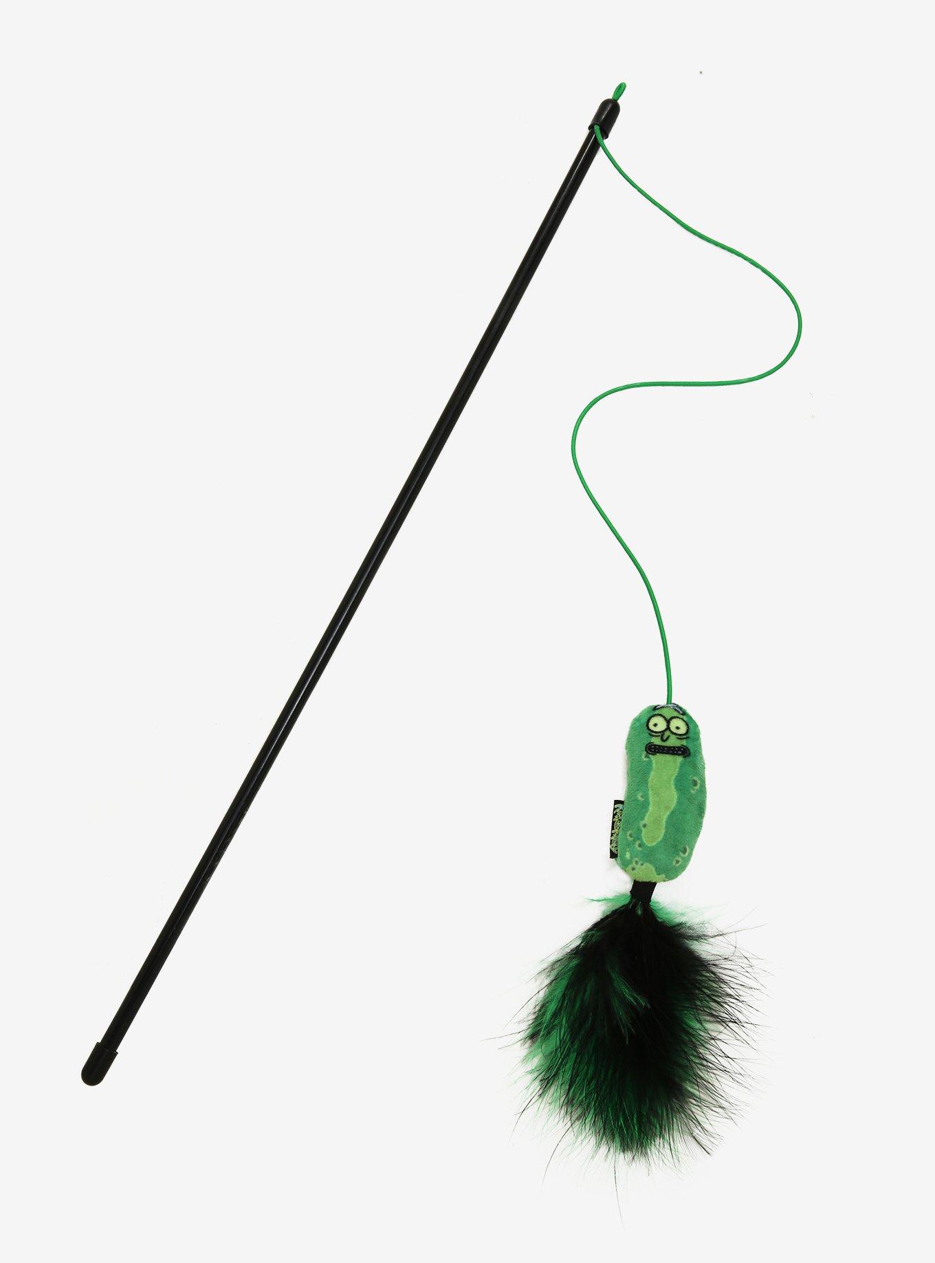 Rick And Morty Pickle Rick Cat Feather Toy, , hi-res