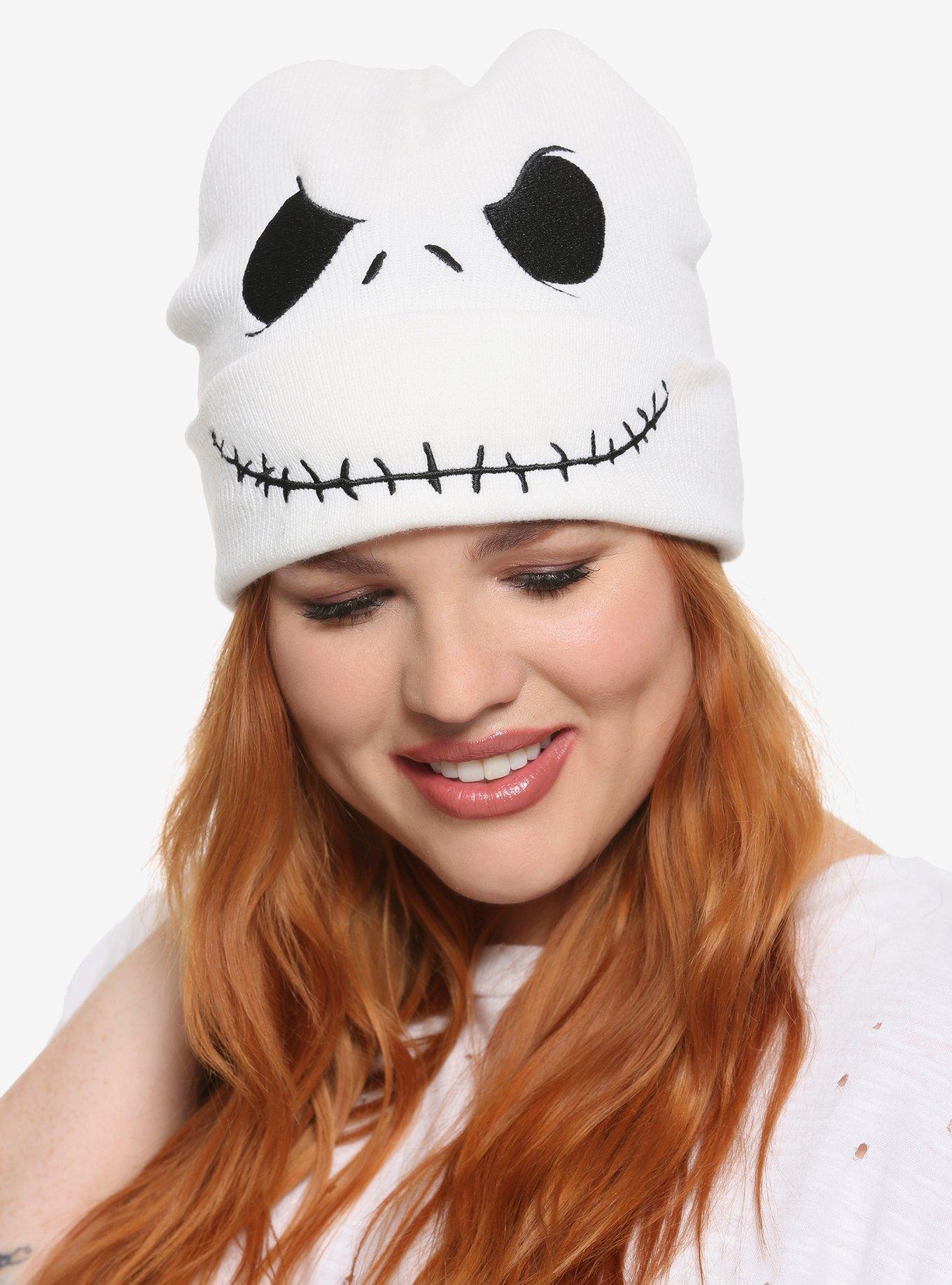 The Nightmare Before Christmas Jack Skellington Face Embroidered Watchman Beanie, , hi-res