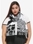 The Nightmare Before Christmas Sally Black & White Scarf, , hi-res