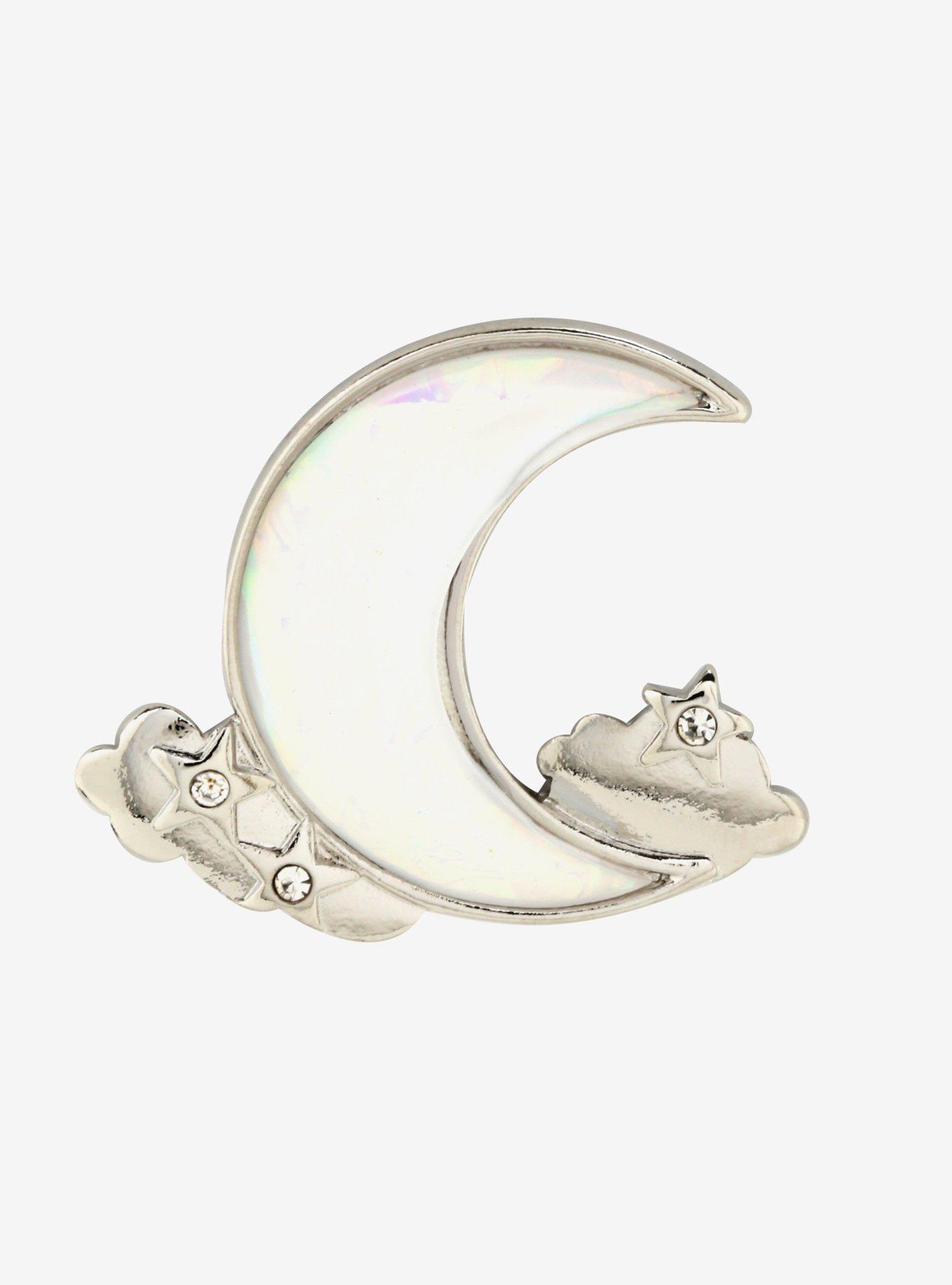 Opal Moon Cloud Enamel Pin, , hi-res