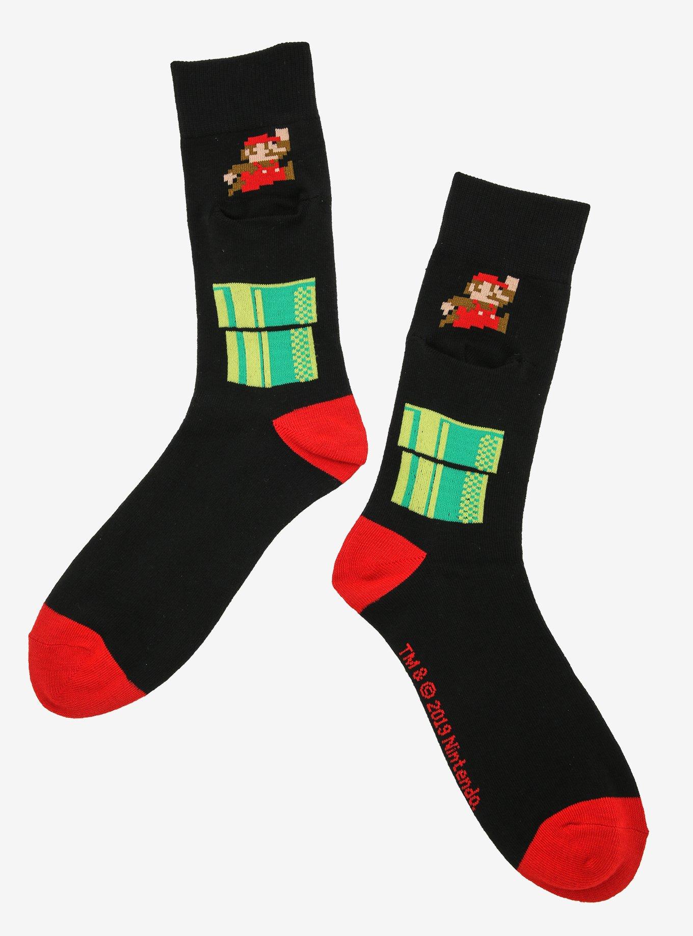 Nintendo Super Mario Bros. Mario Warp Pipe Pocket Crew Socks - BoxLunch Exclusive, , hi-res