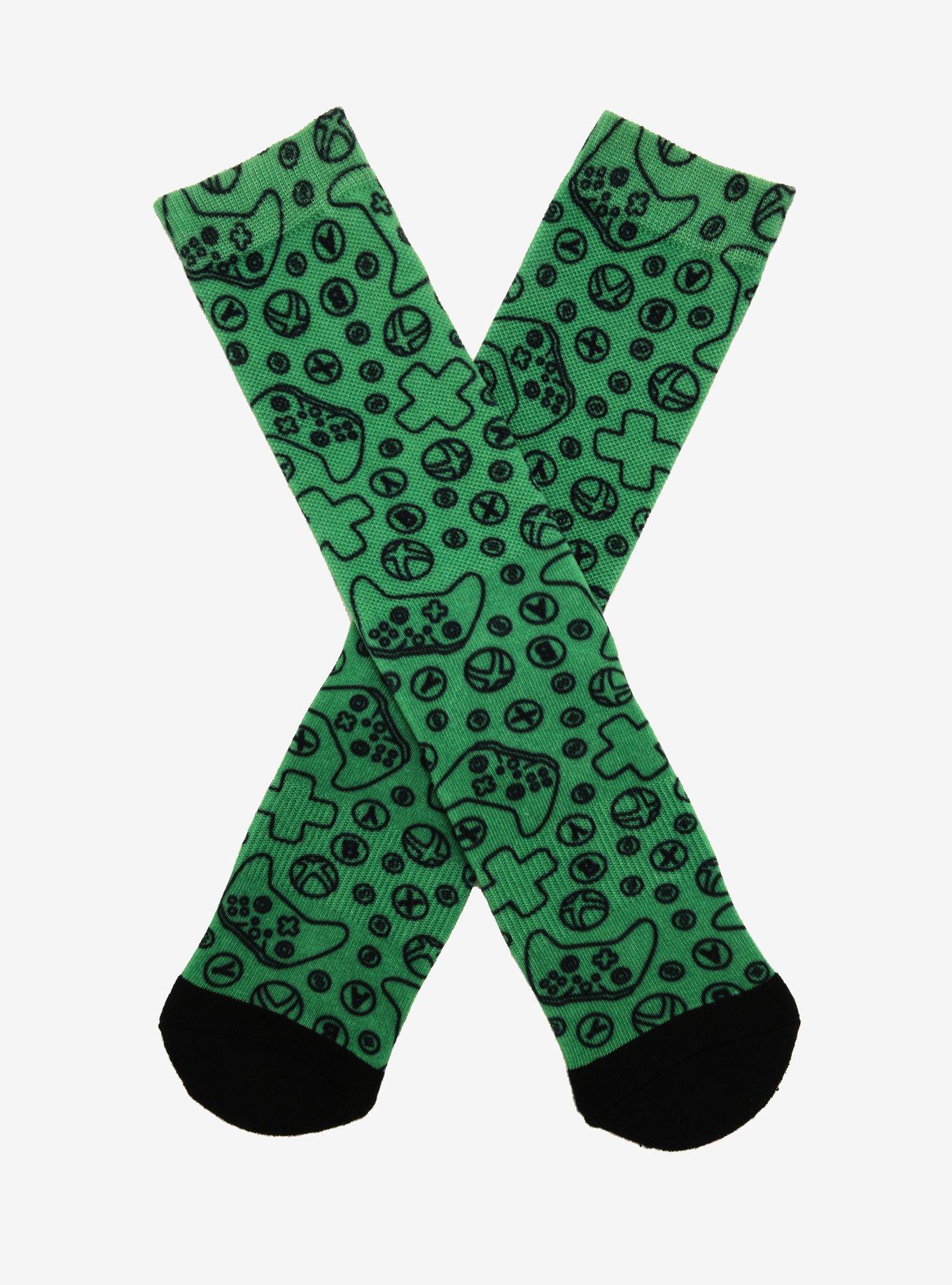 Xbox Controller Icons Crew Socks - BoxLunch Exclusive, , hi-res