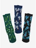 Rick and Morty Allover Print Pickle Tiny Teddy Rick Crew Sock Set - BoxLunch Exclusive, , hi-res